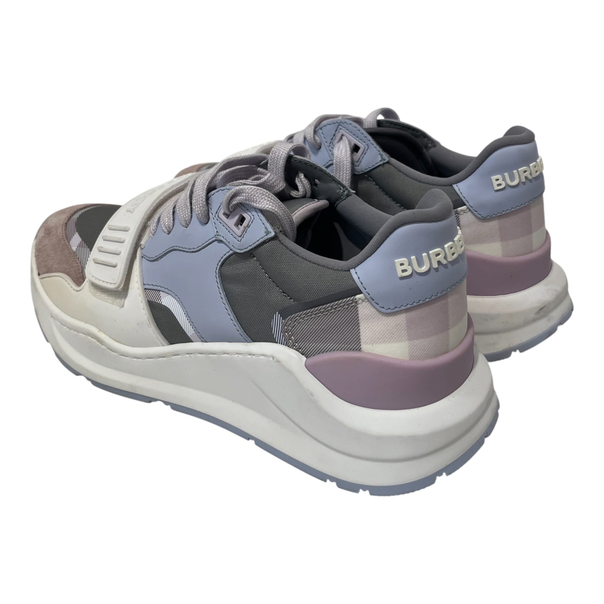 BURBERRY/Low-Sneakers/EU 37/Polyester/PPL/U-Tip/ramsey check blue/purple view 2