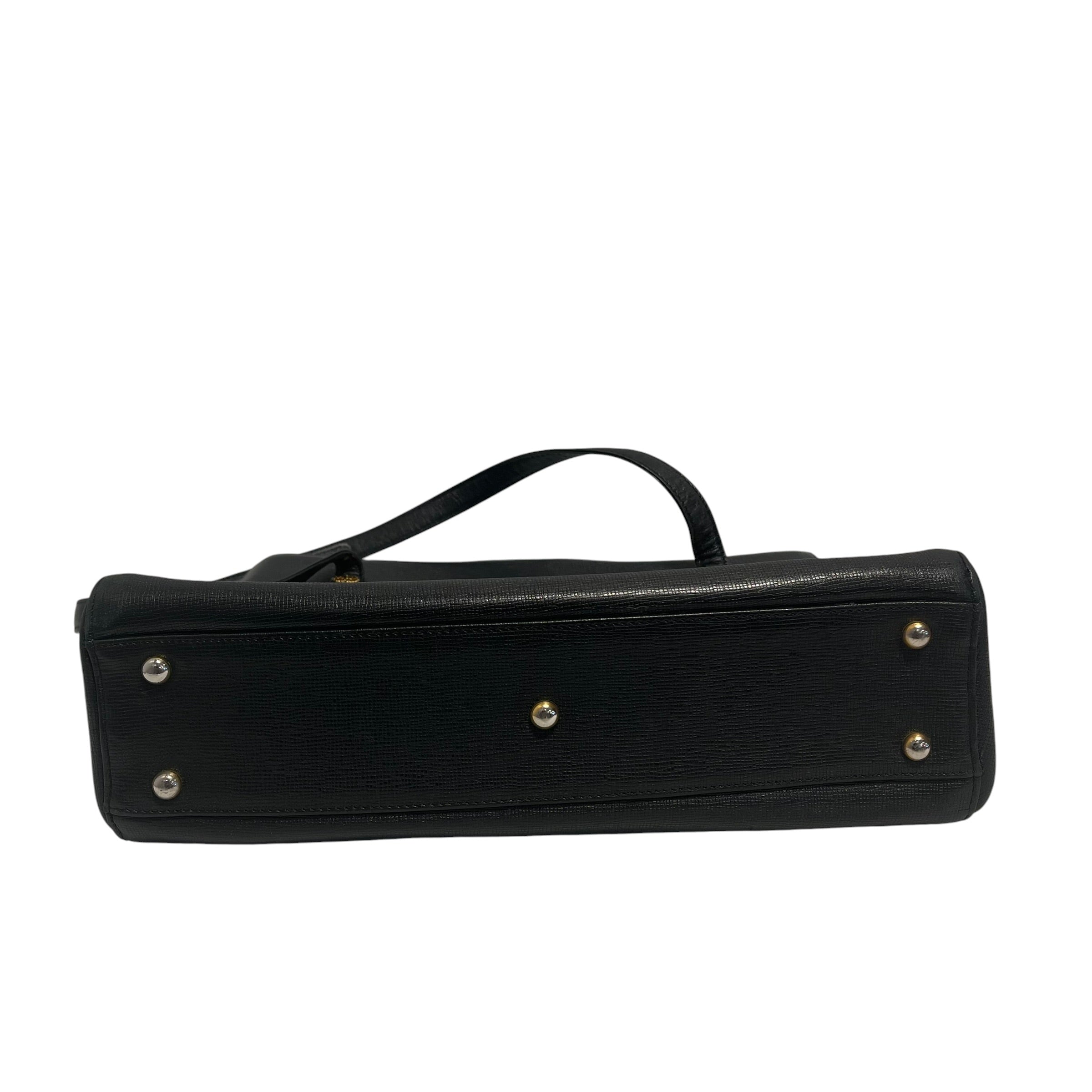MCM/Hand Bag/Leather/BLK/gold hardware view 5