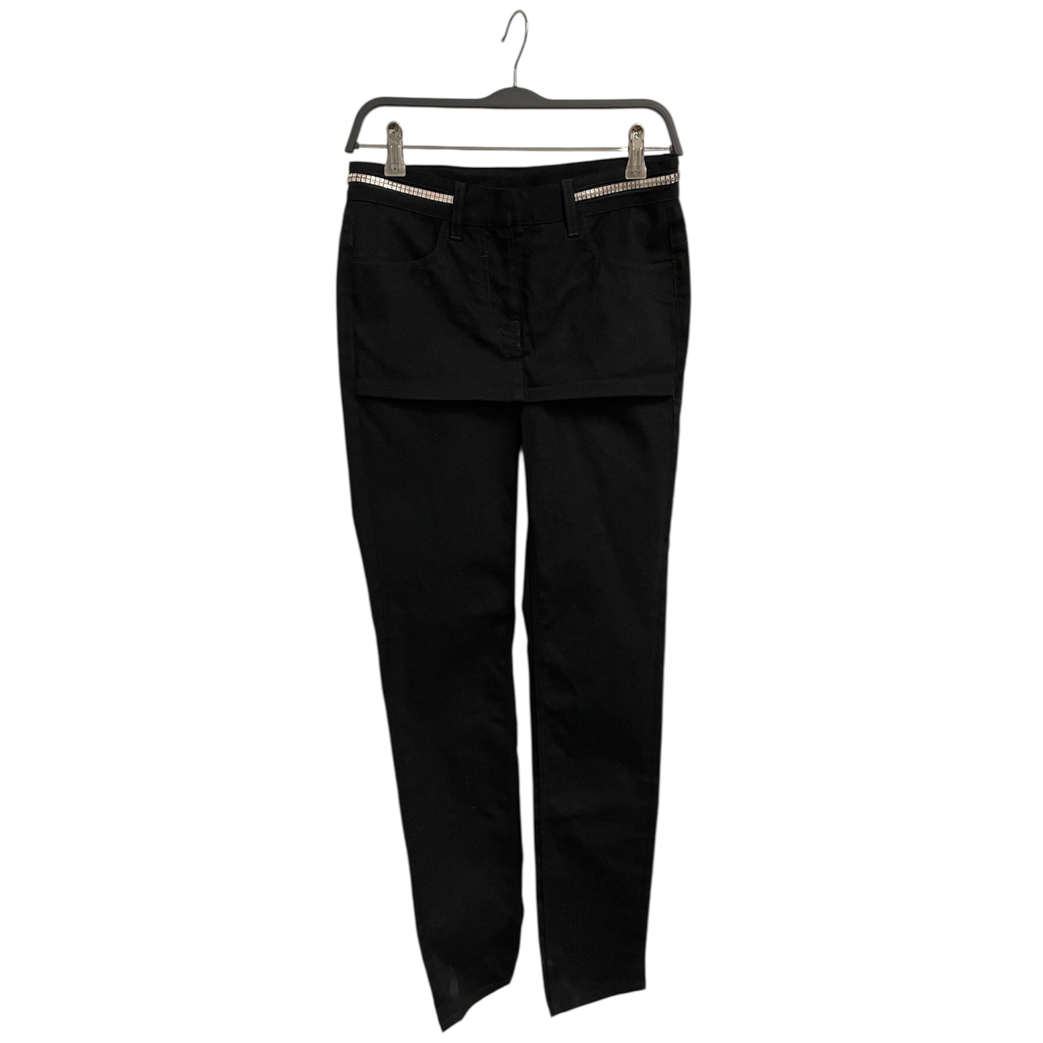 GIVENCHY/Straight Pants/26/Denim/BLK/faux zipper waist. view 1