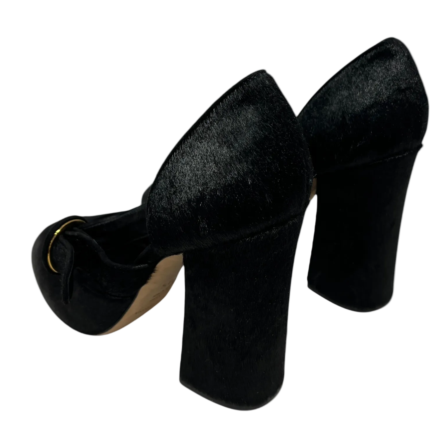 DOLCE&GABBANA/Heels/US 5.5/Leather/BLK/pony hair view 2