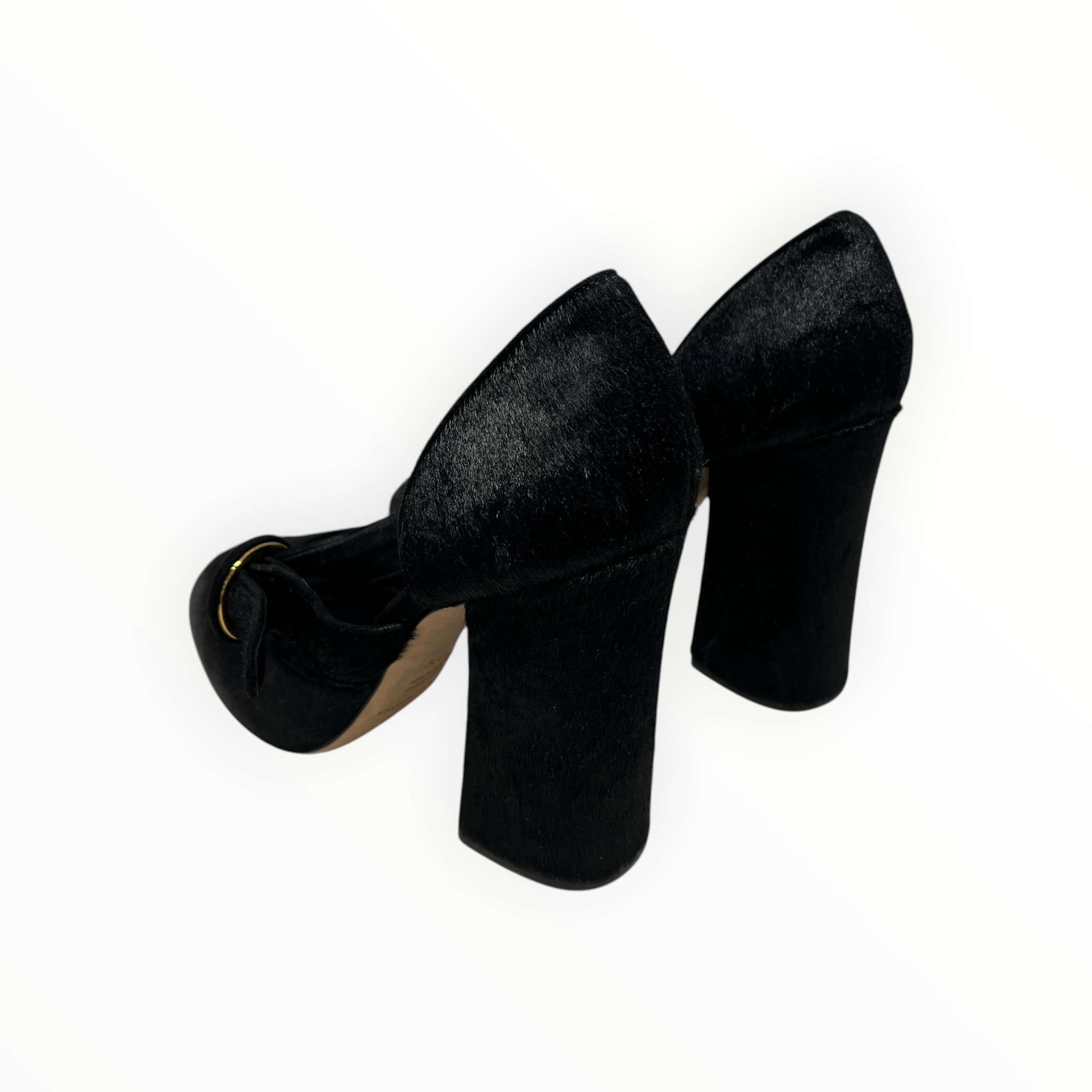 DOLCE&GABBANA/Heels/US 5.5/Leather/BLK/pony hair view 2