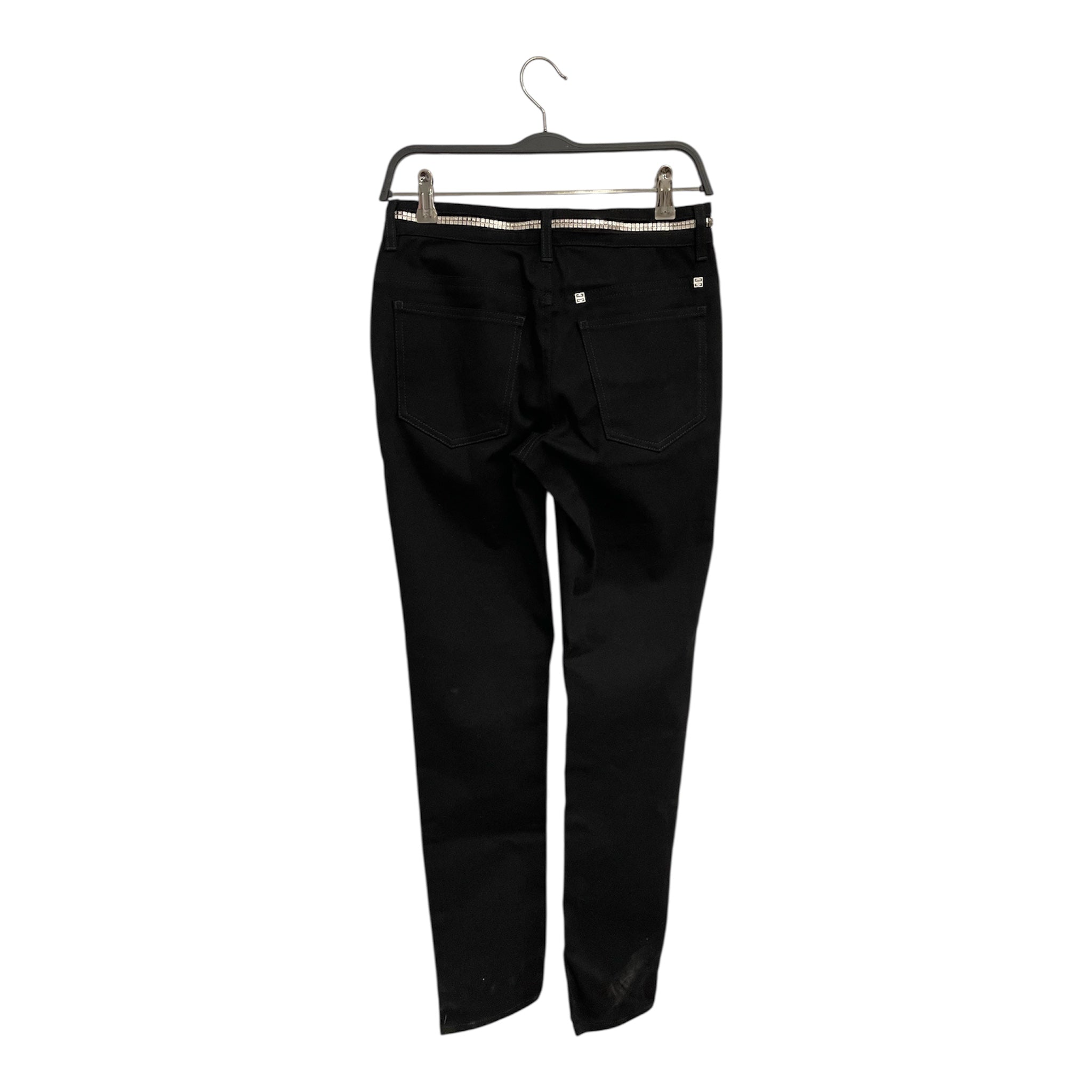 GIVENCHY/Straight Pants/26/Denim/BLK/faux zipper waist. view 2