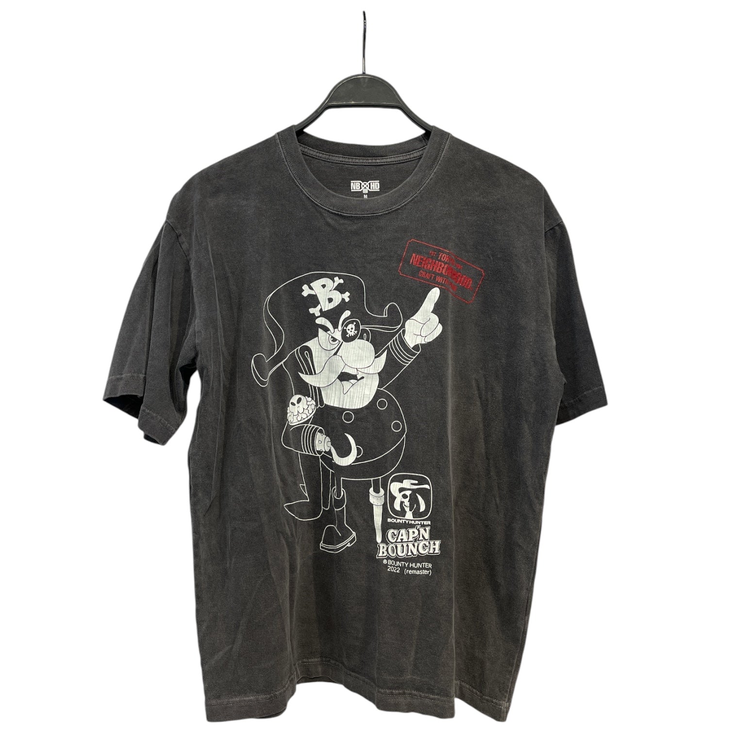 NEIGHBORHOOD/T-Shirt/M/Cotton/GRY/capn crunch red font logo view 1