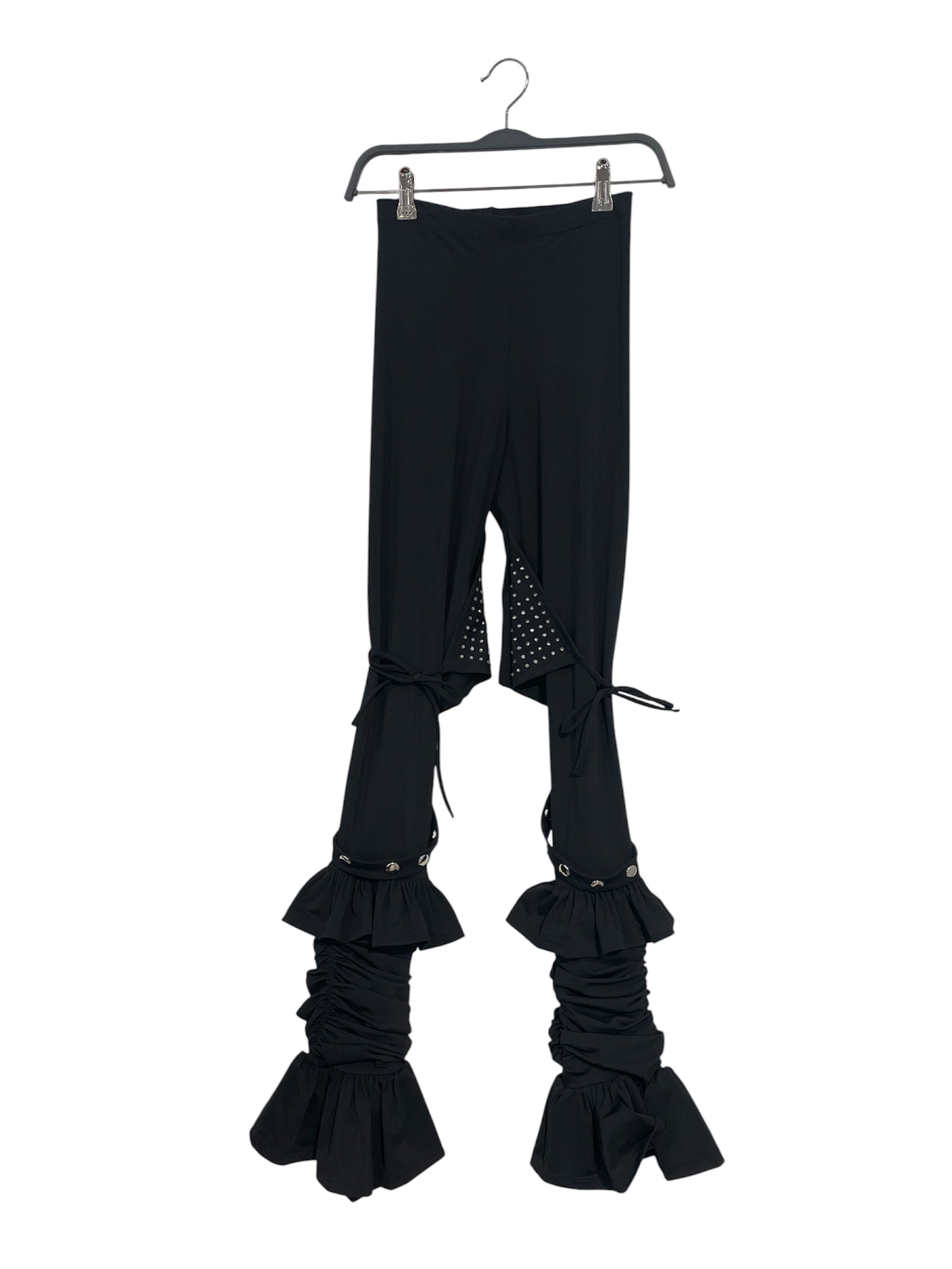 CHOPOVA LOWENA/Straight Pants/S/Polyester/BLK/FLARE BOTTOMS view 1