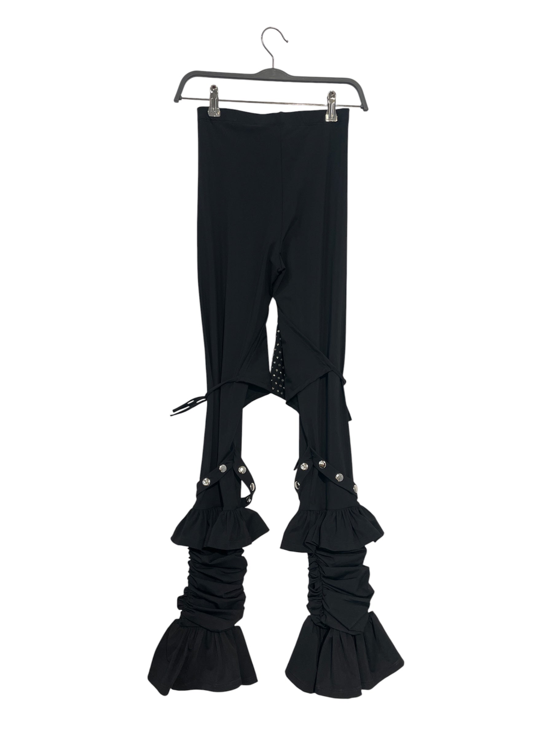CHOPOVA LOWENA/Straight Pants/S/Polyester/BLK/FLARE BOTTOMS view 2