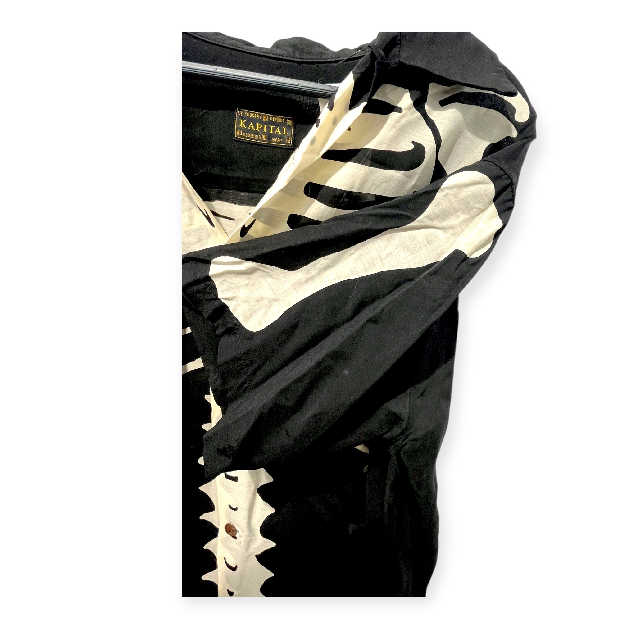 KAPITAL/SS Shirt/4/BLK/Graphic/SKELETON CUPRO SS SHIRT view 3