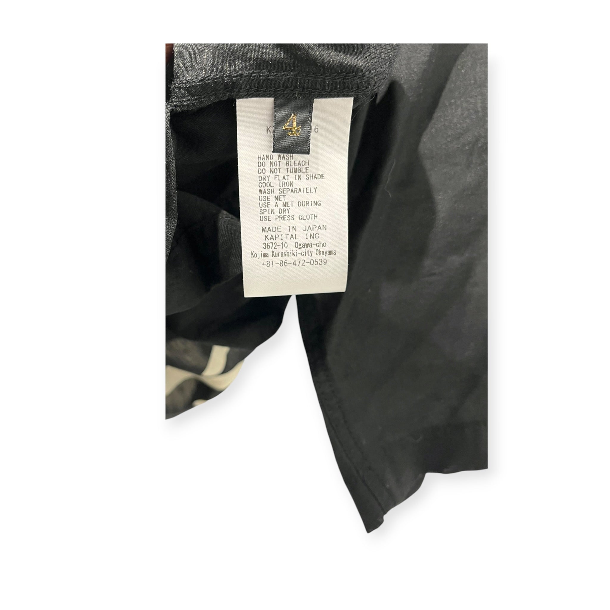 KAPITAL/SS Shirt/4/BLK/Graphic/SKELETON CUPRO SS SHIRT view 4