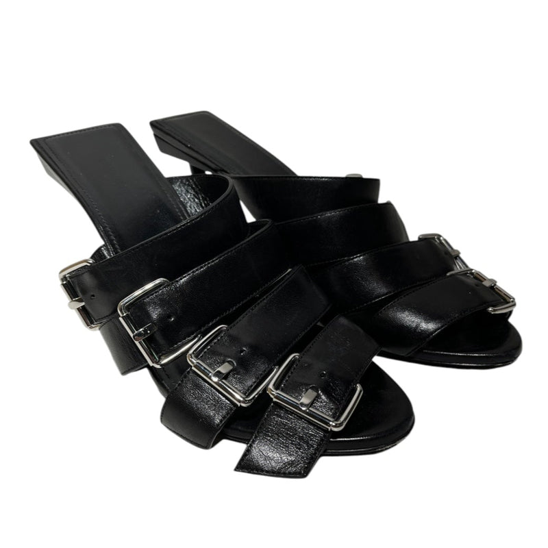 BALENCIAGA/Heels/EU 37/Leather/BLK/multi buckles