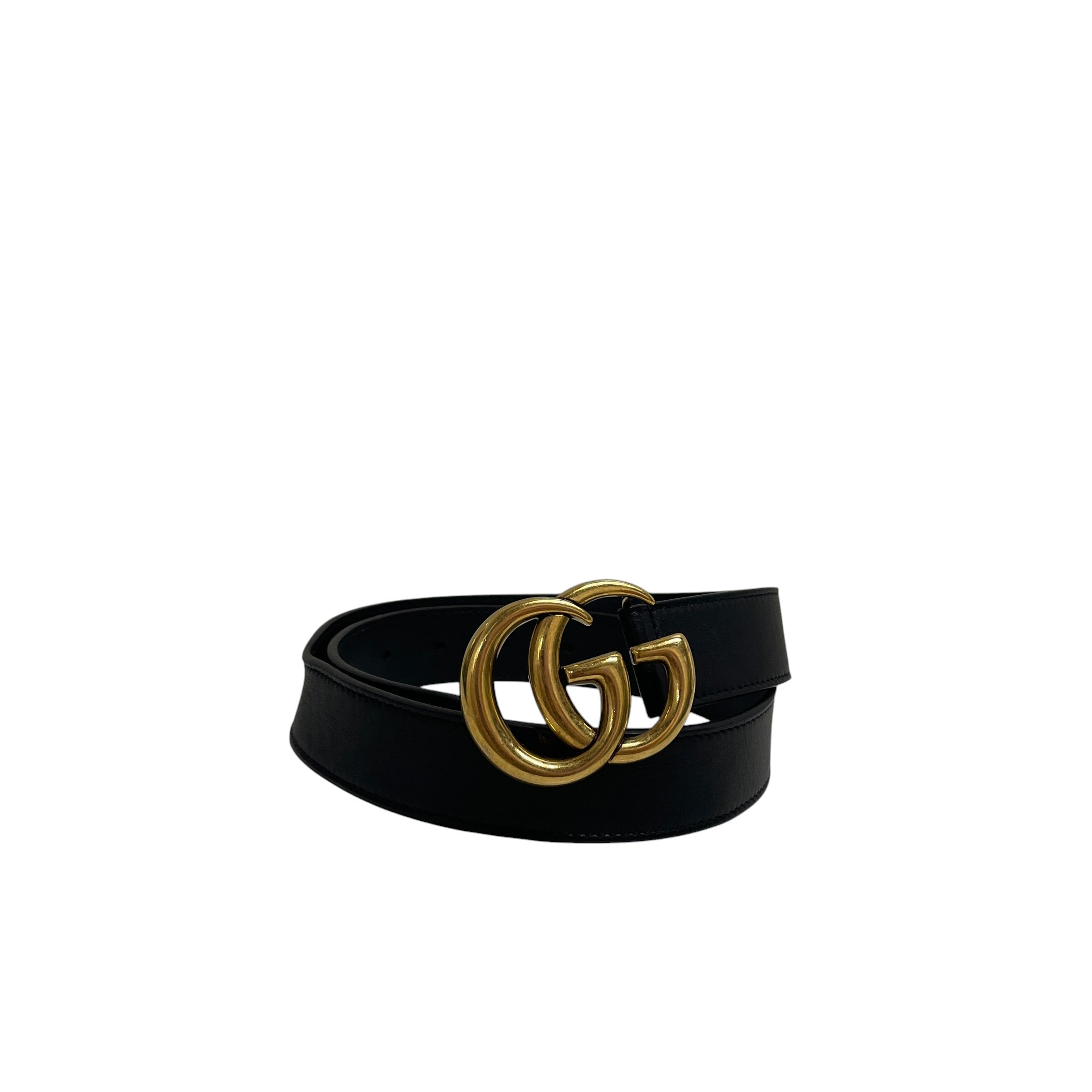 GUCCI/Belt/Leather/BLK/L's/gold hardware view 1