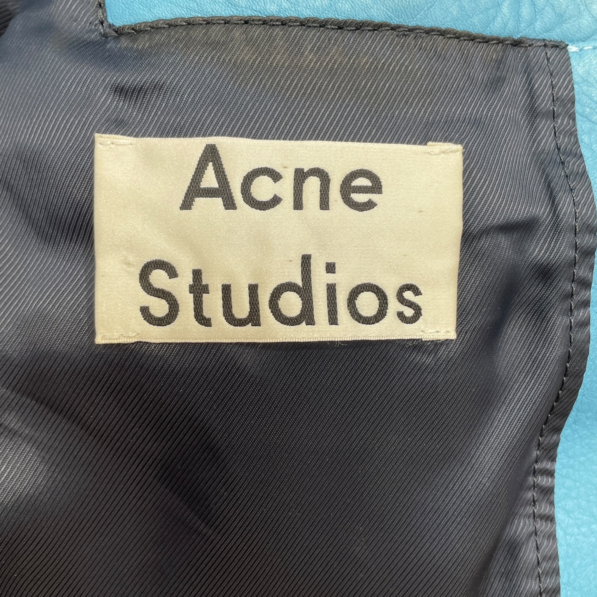 Acne Studios/Leather Jkt/52/Leather/BLU/Oscar leather baby blue view 3