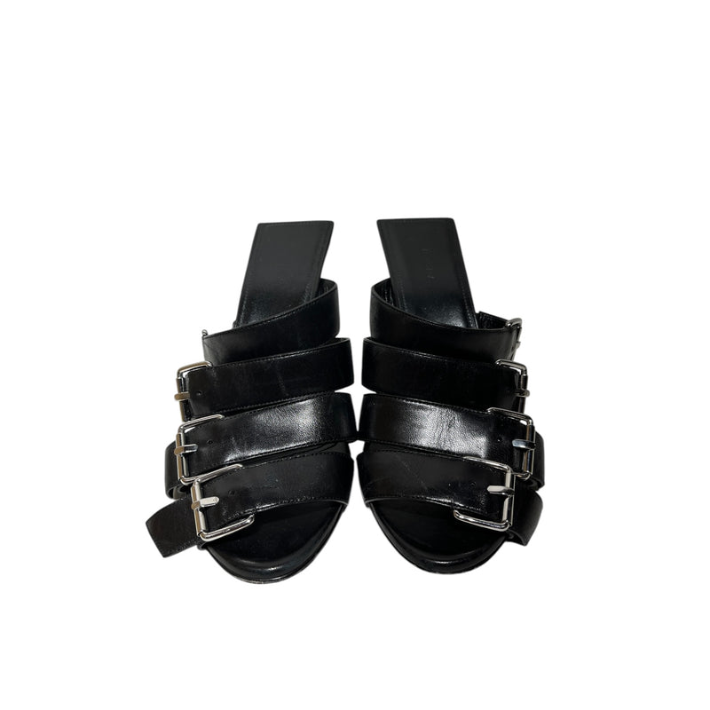 BALENCIAGA/Heels/EU 37/Leather/BLK/multi buckles