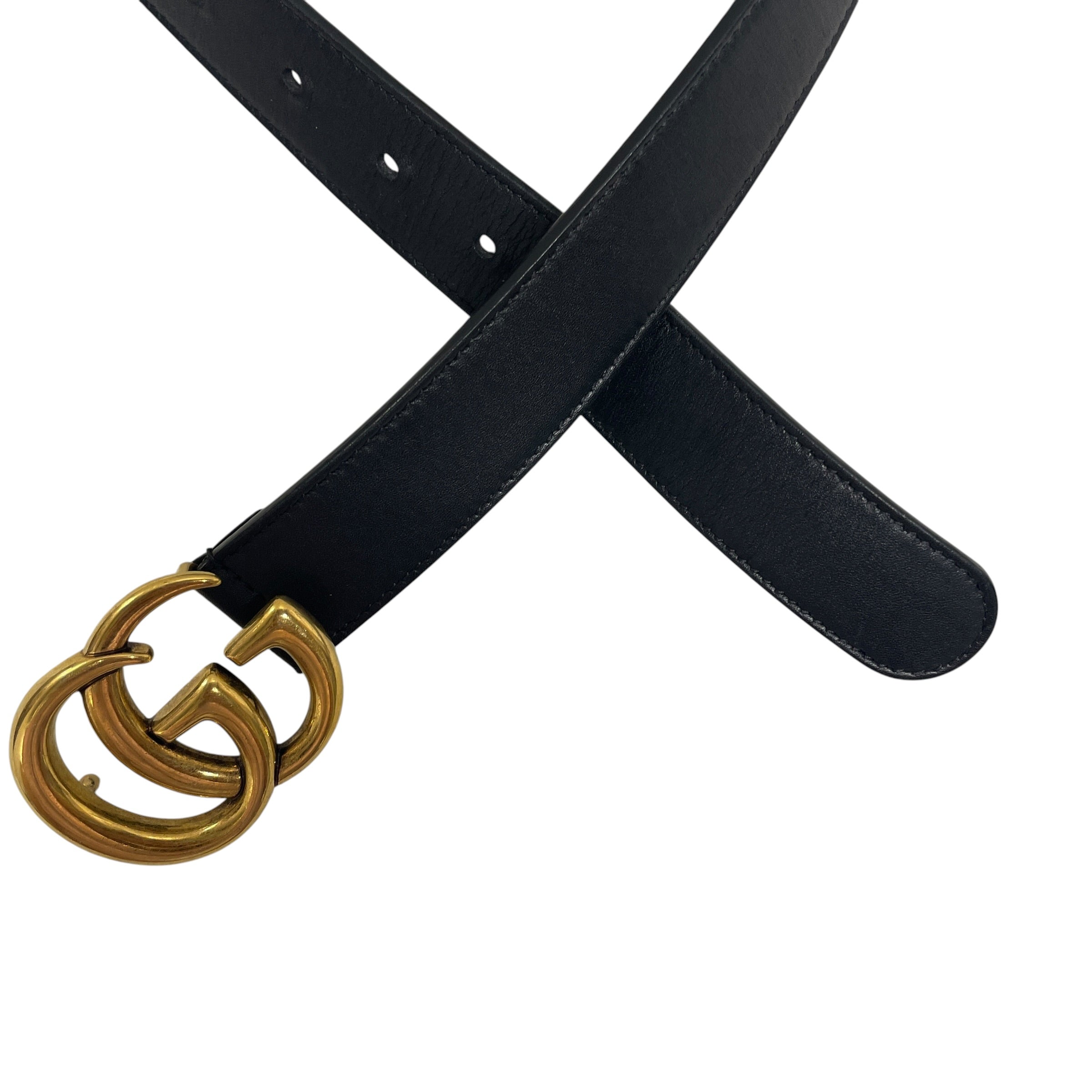 GUCCI/Belt/Leather/BLK/L's/gold hardware view 2