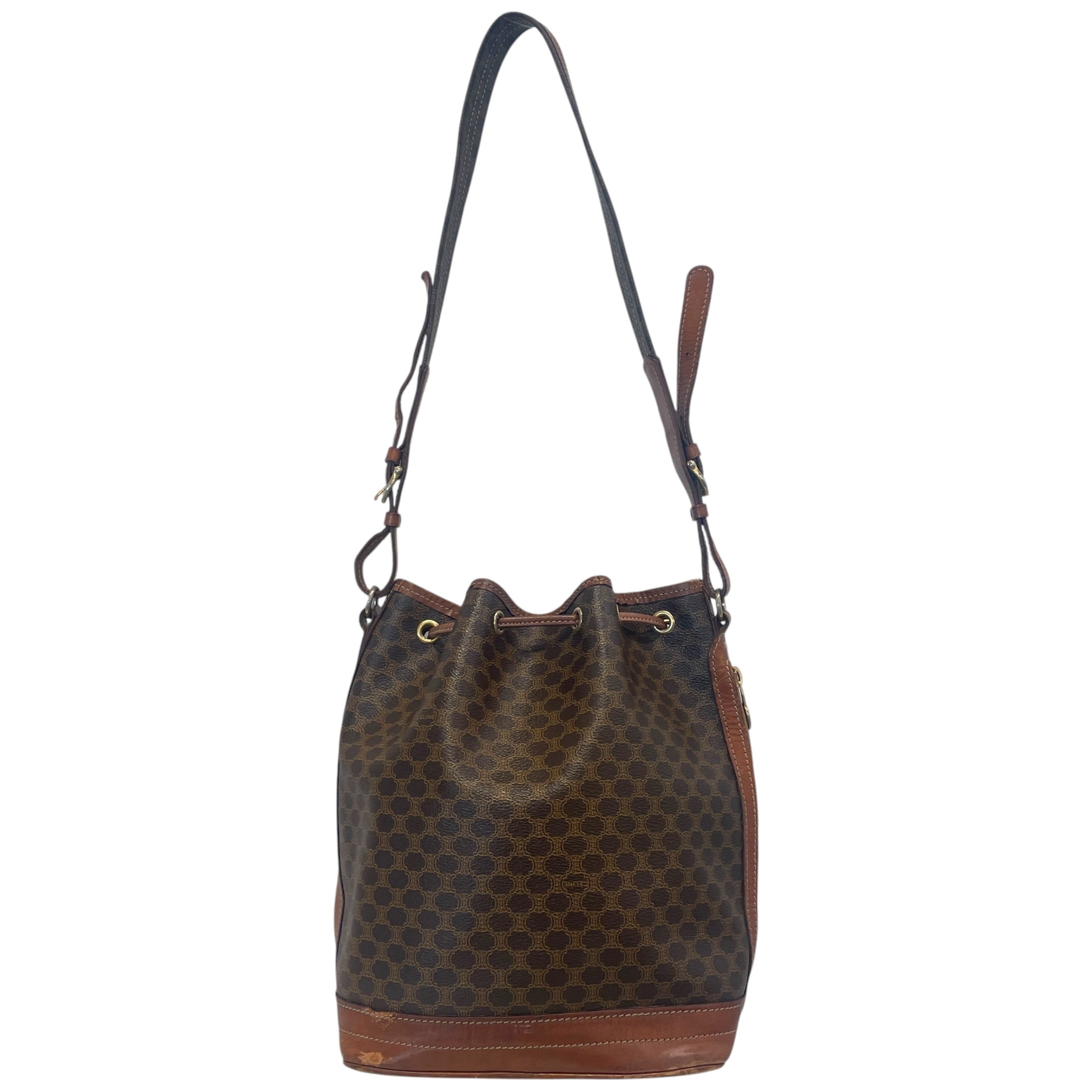 CELINE/Basket Bag/Monogram/Leather/BRW/Macadam Drawstring Bucket Bag view 2