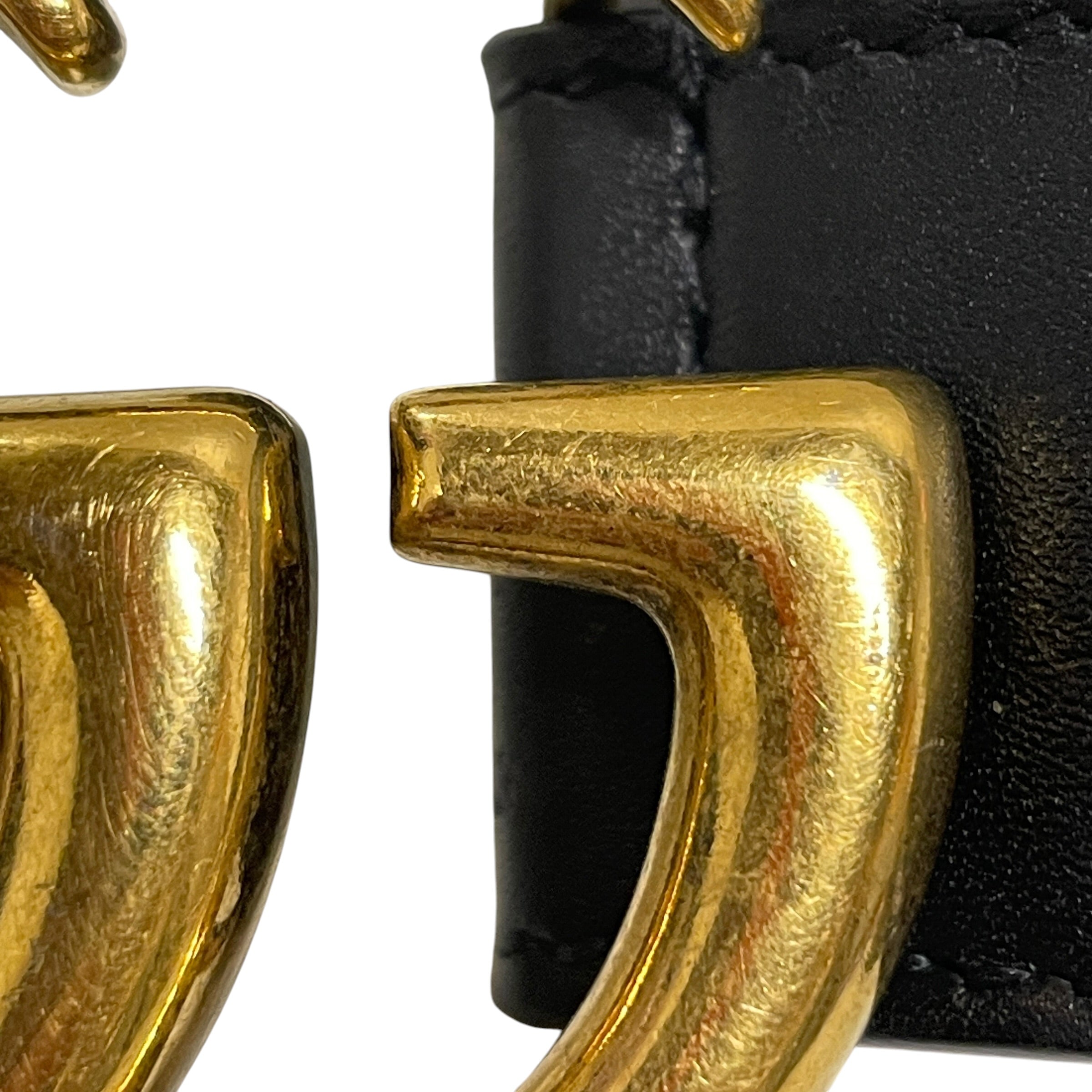 GUCCI/Belt/Leather/BLK/L's/gold hardware view 3