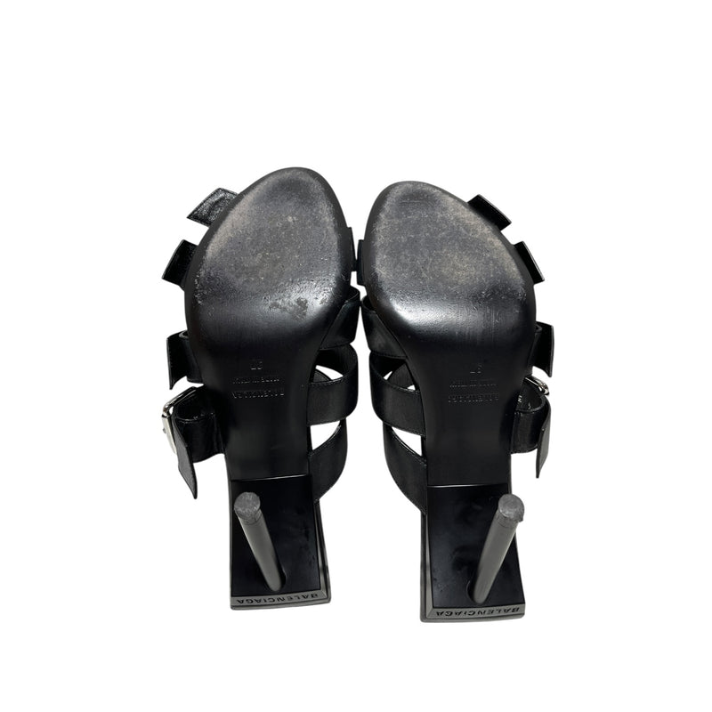 BALENCIAGA/Heels/EU 37/Leather/BLK/multi buckles