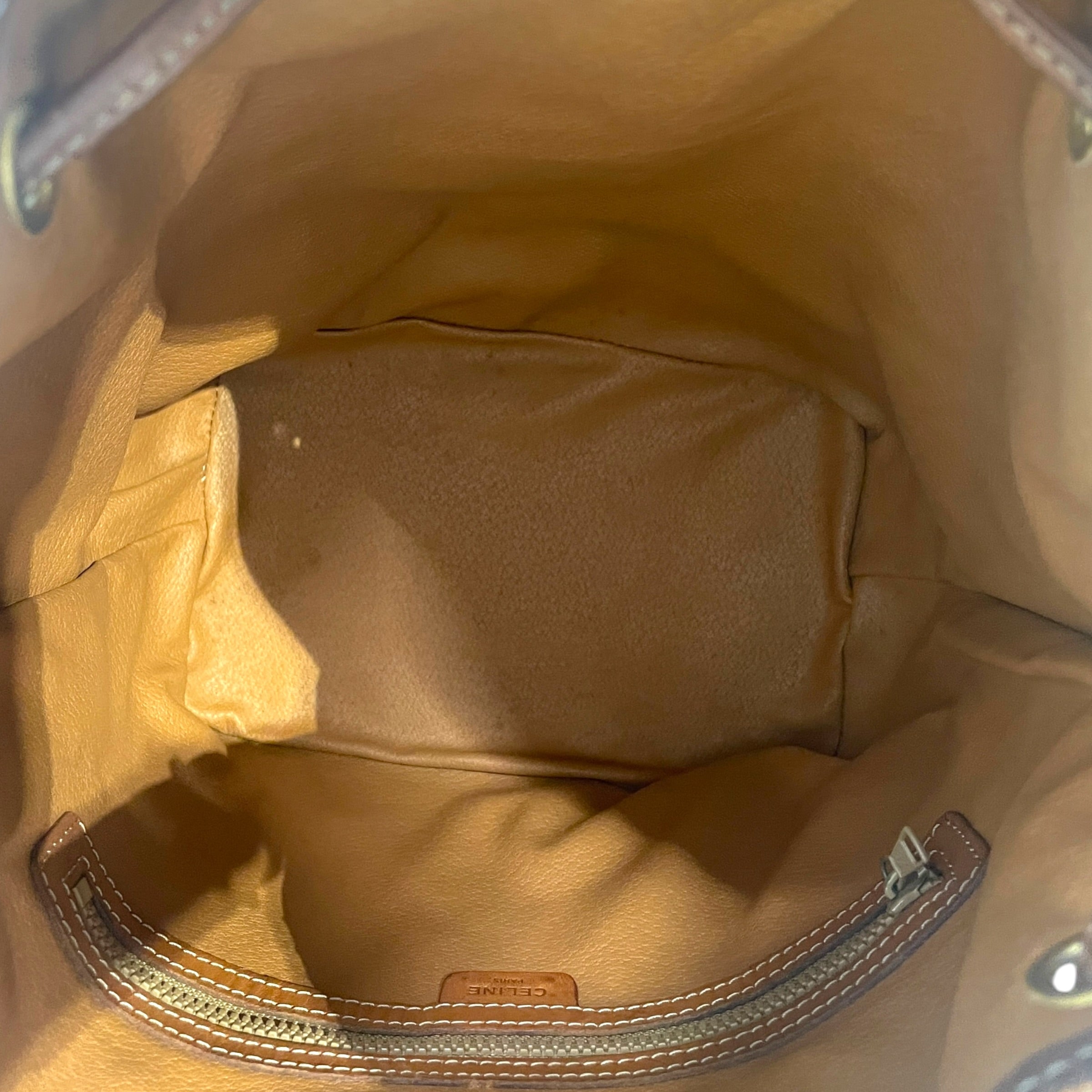 CELINE/Basket Bag/Monogram/Leather/BRW/Macadam Drawstring Bucket Bag view 5