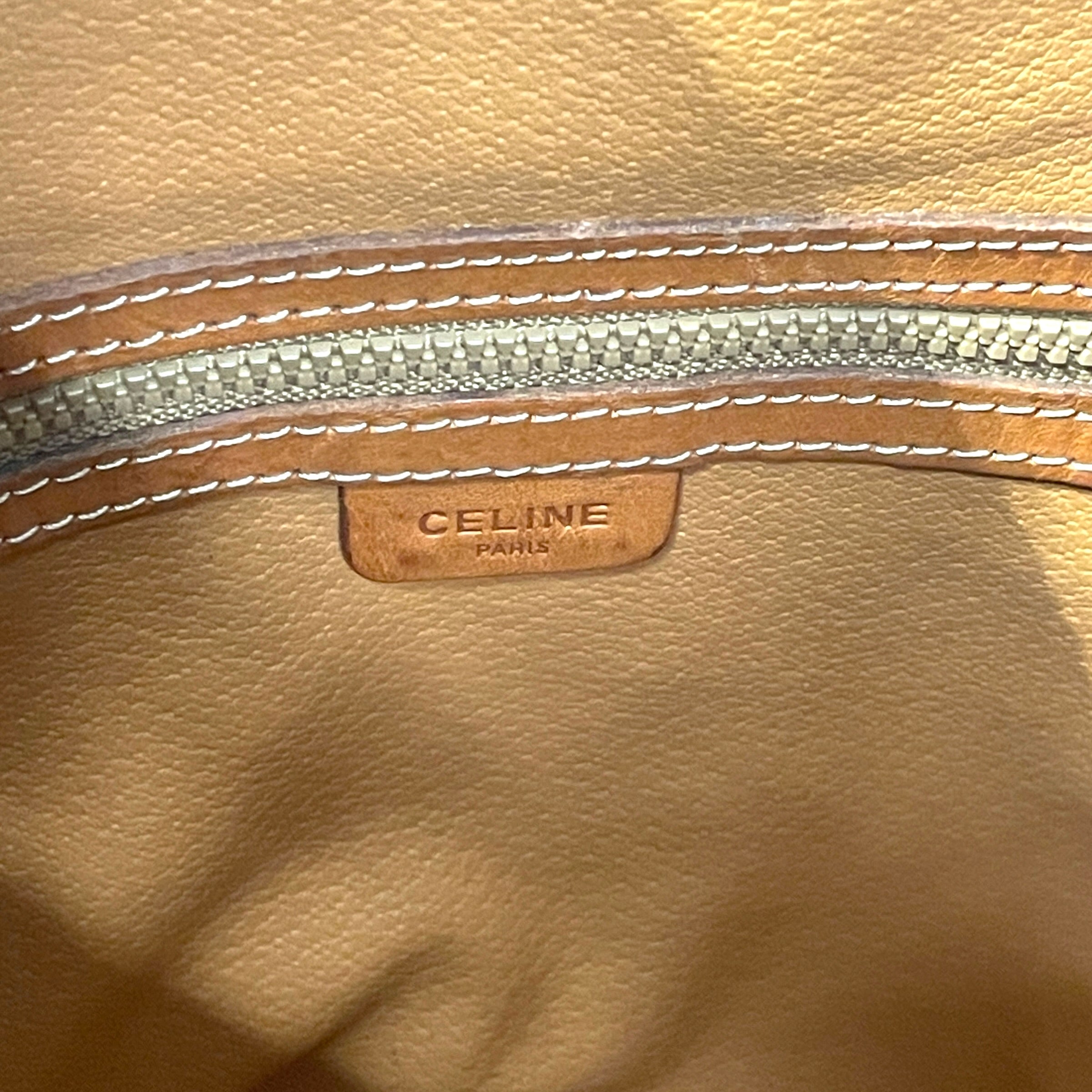 CELINE/Basket Bag/Monogram/Leather/BRW/Macadam Drawstring Bucket Bag view 6