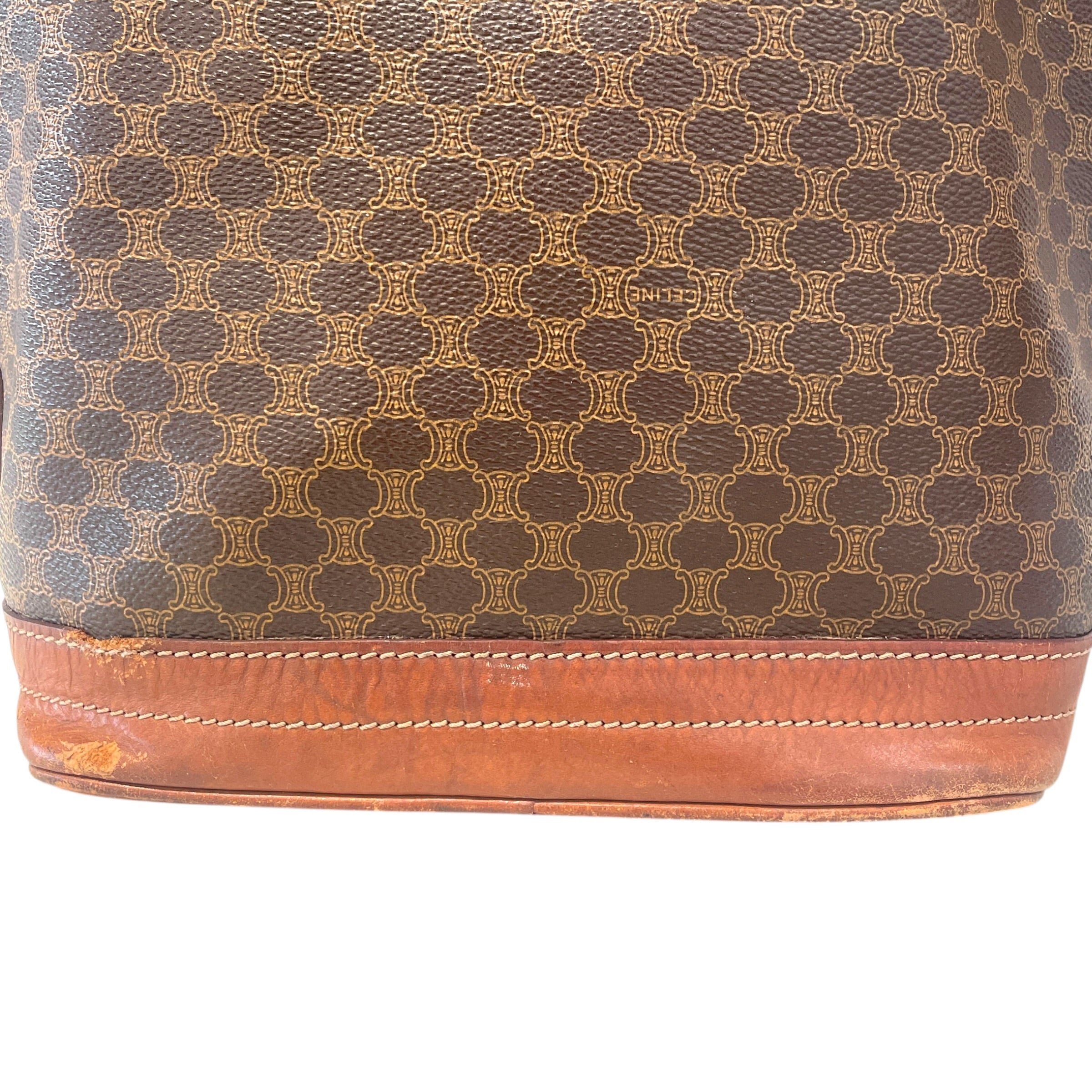 CELINE/Basket Bag/Monogram/Leather/BRW/Macadam Drawstring Bucket Bag view 7