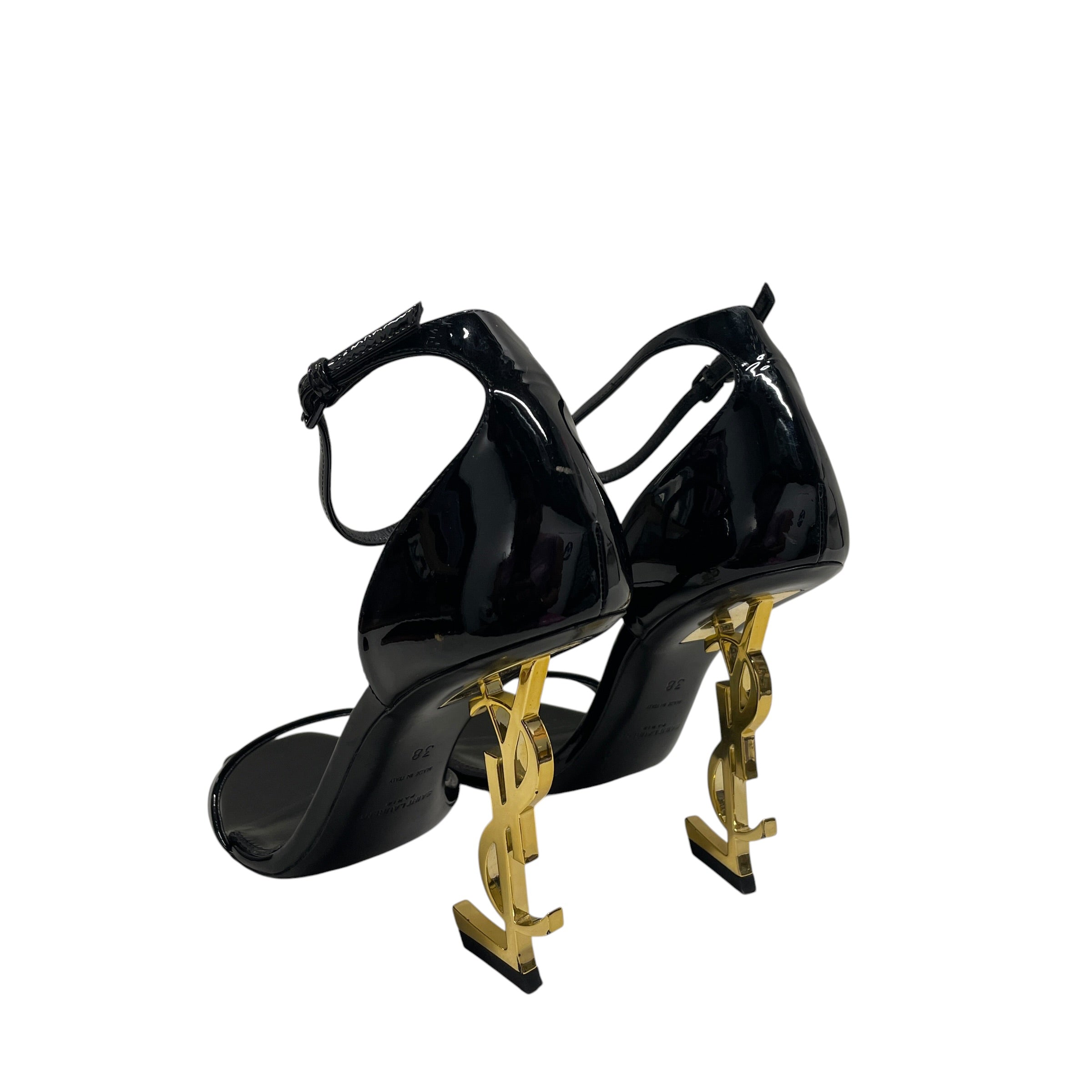 YVES SAINT LAURENT/Heels/EU 38/Leather/BLK/YSL HEEL (GLD) view 2
