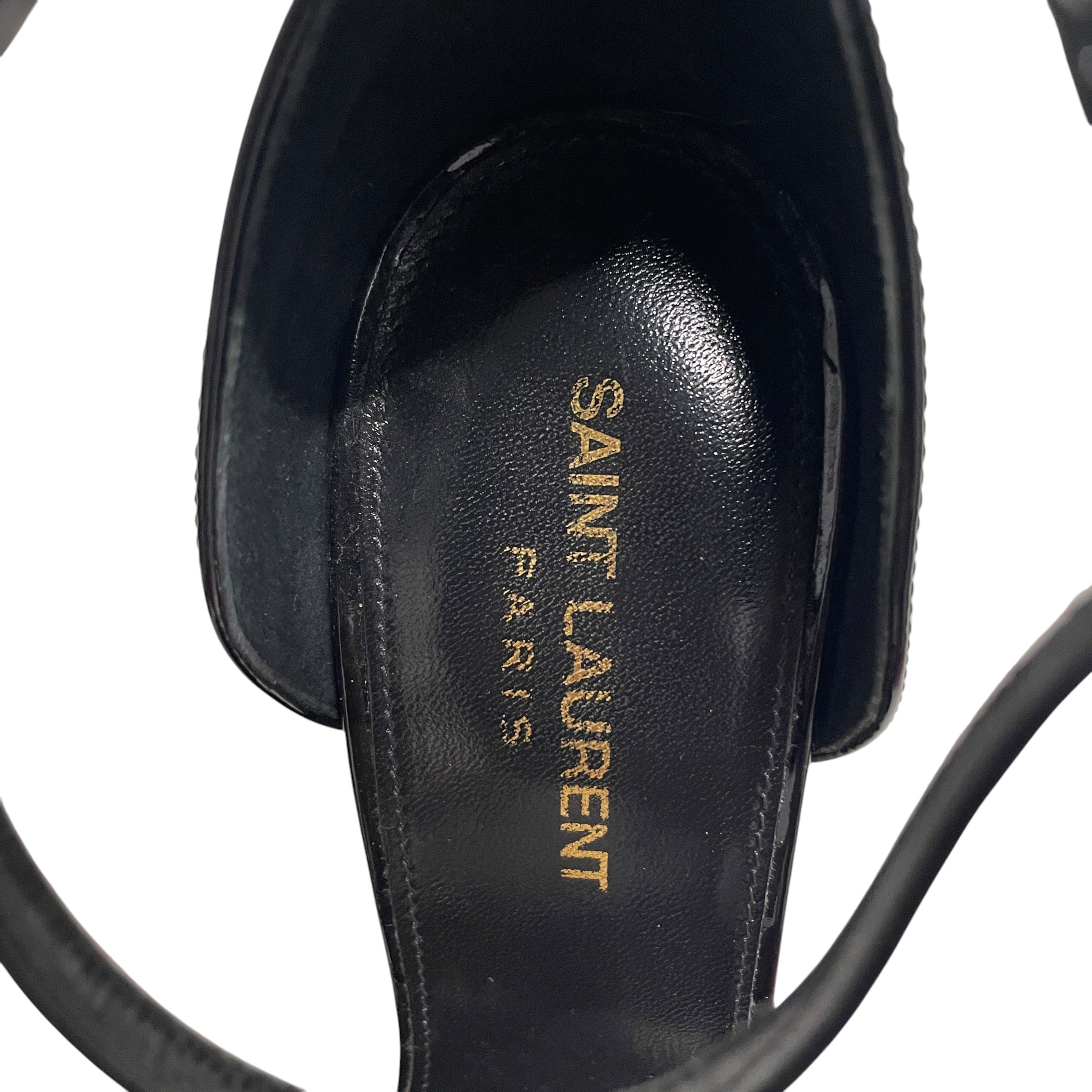 YVES SAINT LAURENT/Heels/EU 38/Leather/BLK/YSL HEEL (GLD) view 3