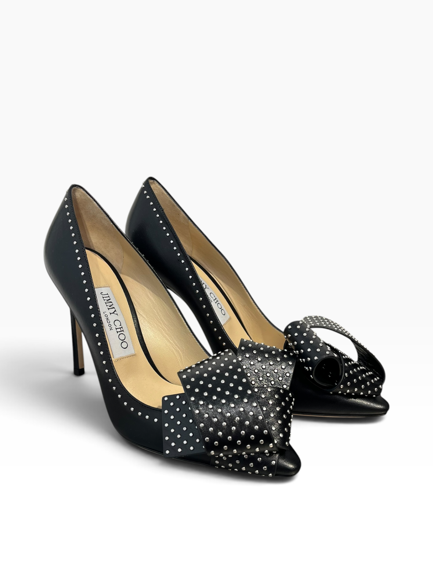 JIMMY CHOO/Heels/EU 36.5/BLK/black studed leather view 1