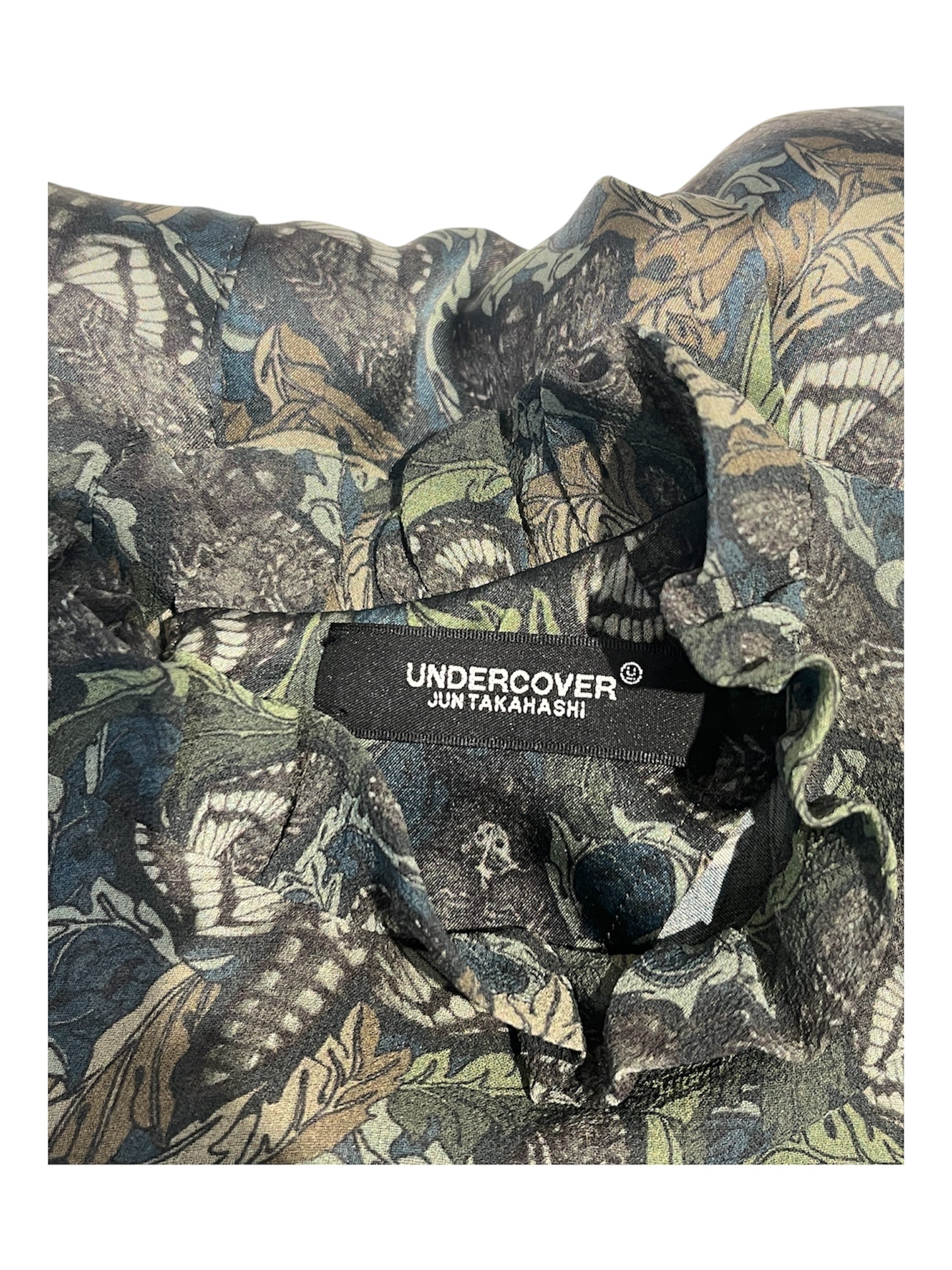 UNDERCOVER/LS Blouse/1/All Over Print/Silk/GRN/MARKUS RUFFLED RUFFLED LS view 3