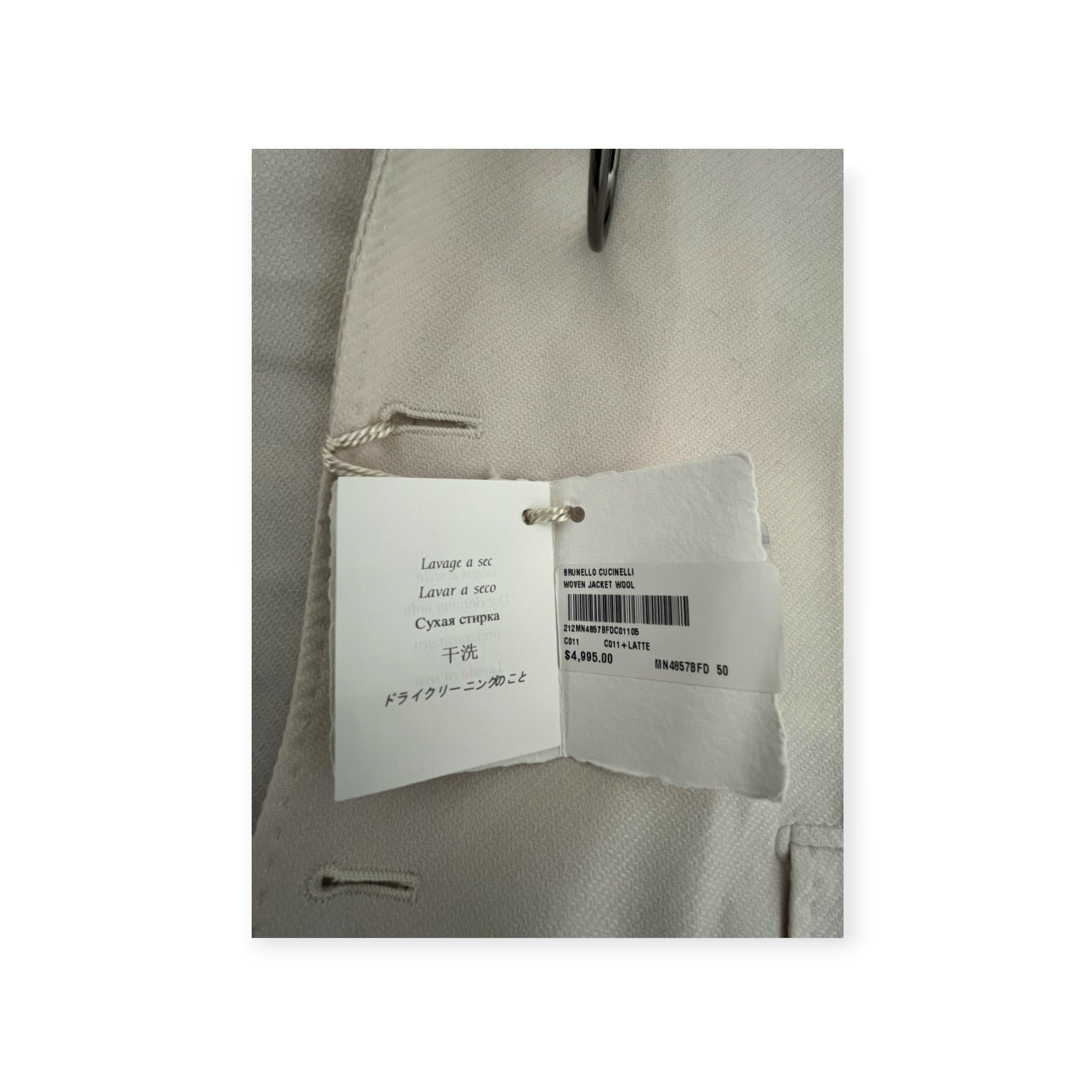 BRUNELLO CUCINELLI/Tailored Jkt/50/CRM/CUPRO BLAZER BNWT view 6