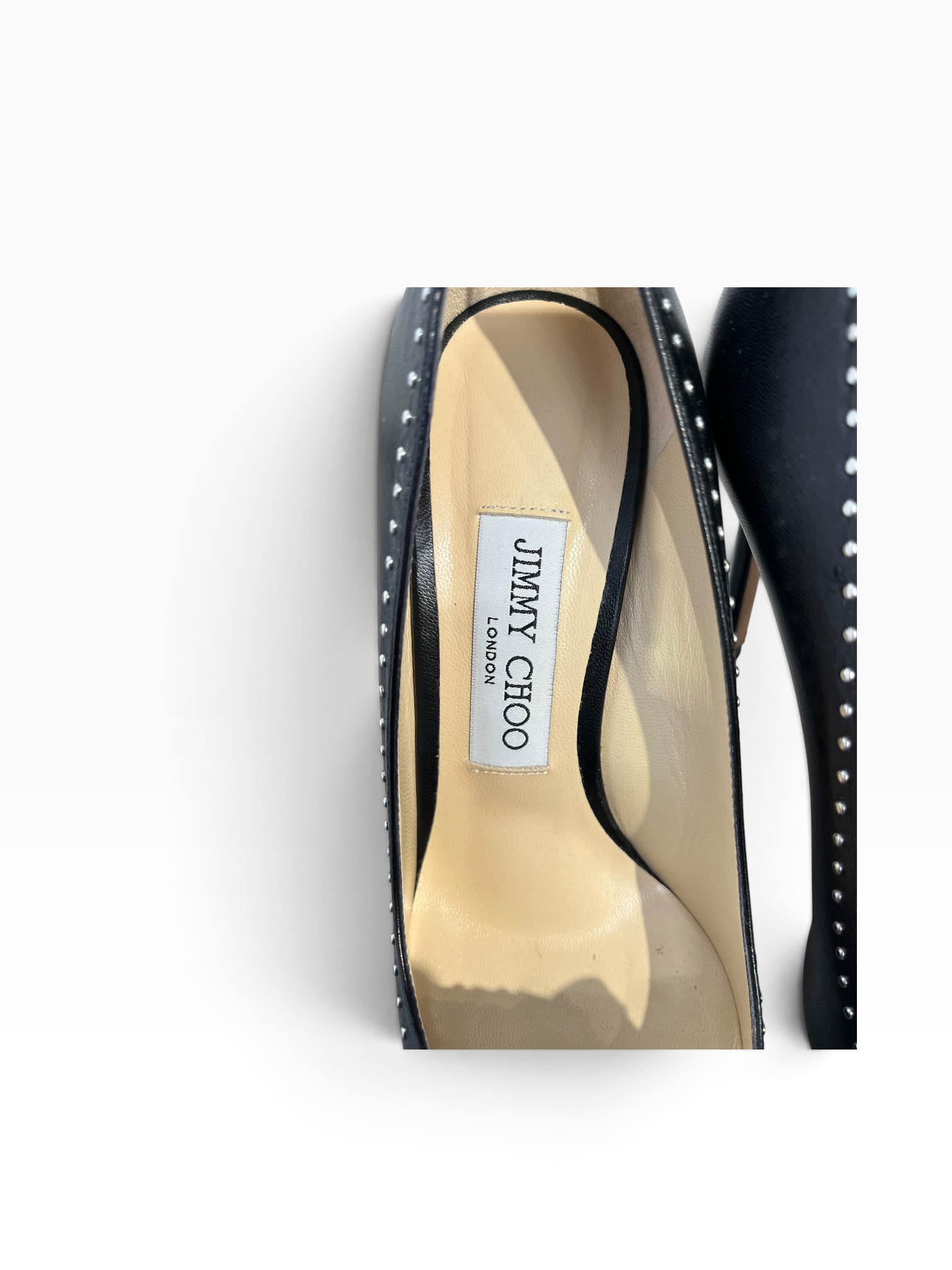 JIMMY CHOO/Heels/EU 36.5/BLK/black studed leather view 3