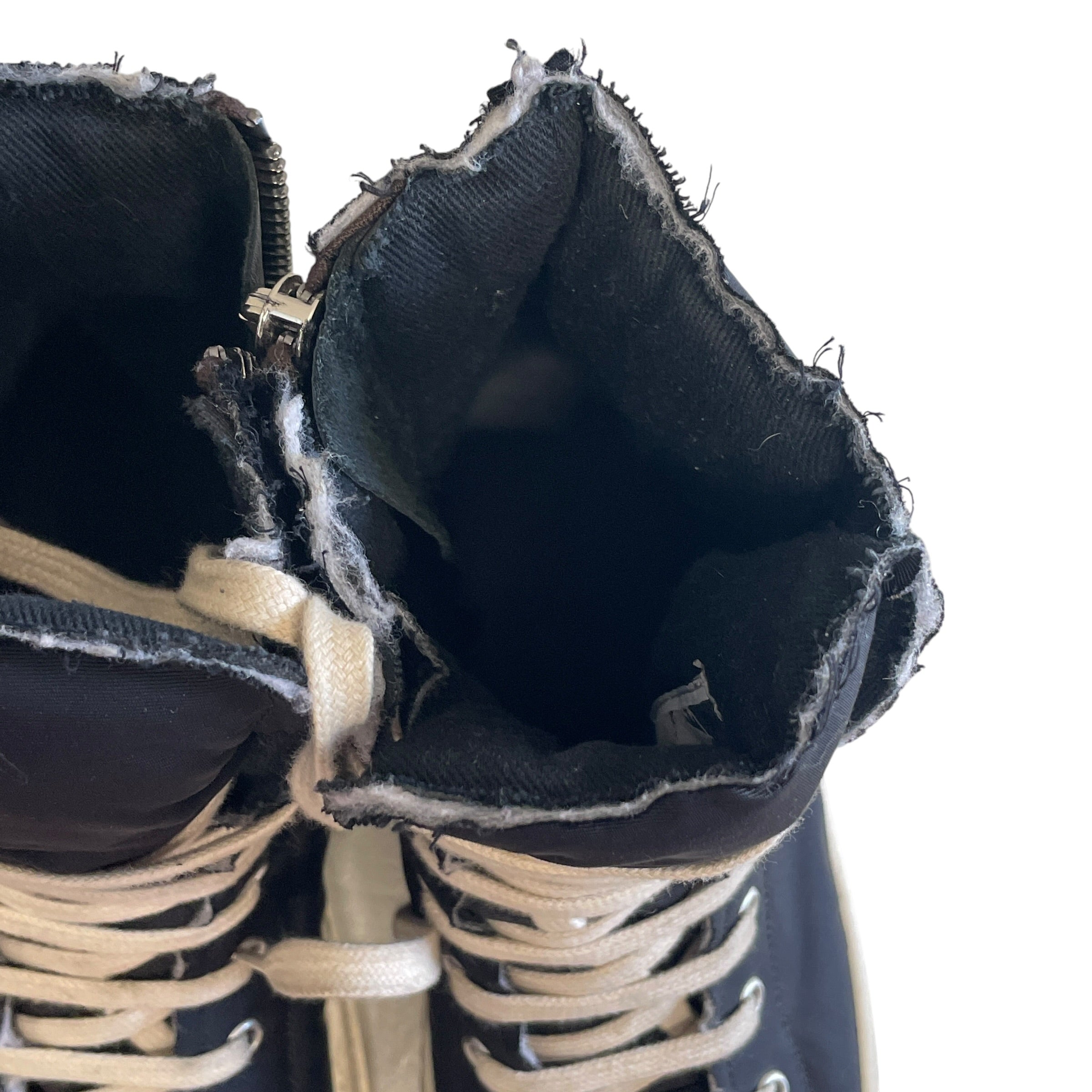Rick Owens/Hi-Sneakers/US 7.5/Nylon/BLK/DRKSHDW CANVAS SNEAKER view 3