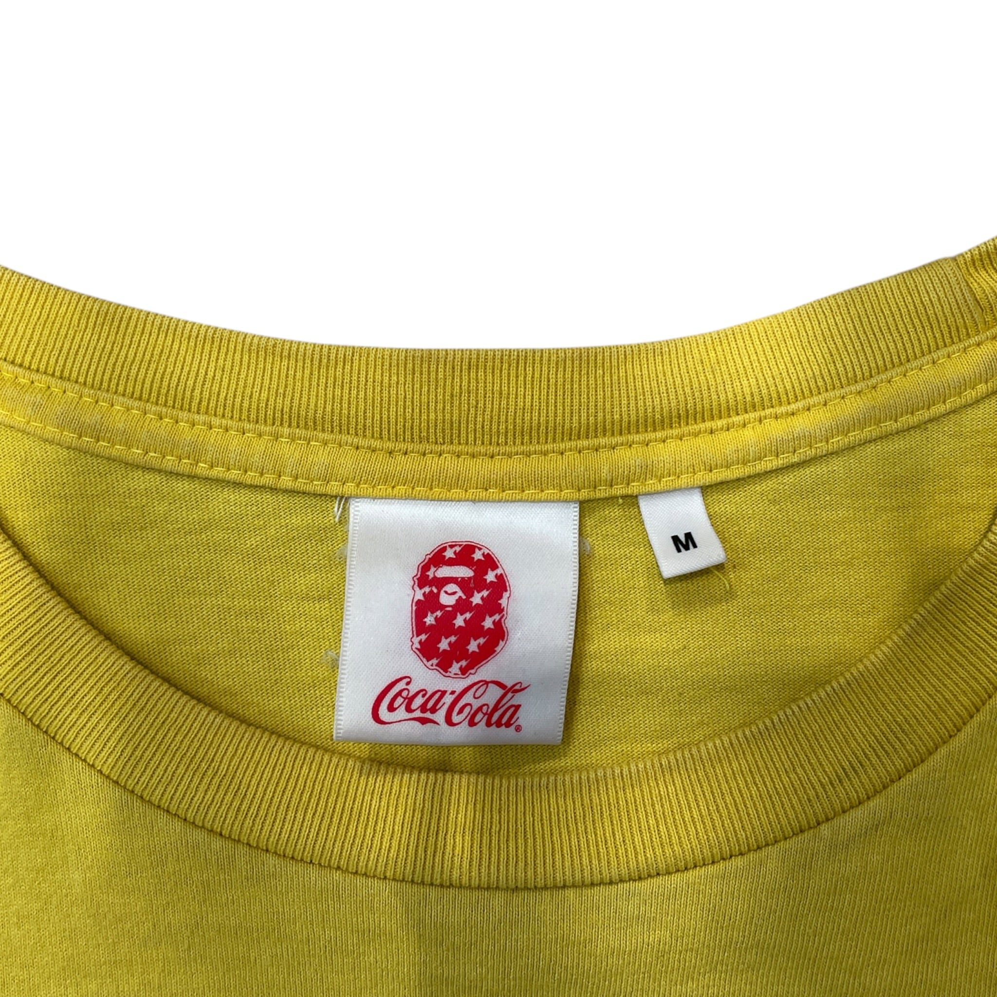 A BATHING APE/Coca･Cola/T-Shirt/M/Cotton/YEL/Graphic/APE FACE/COKE LOGO IN RED view 3