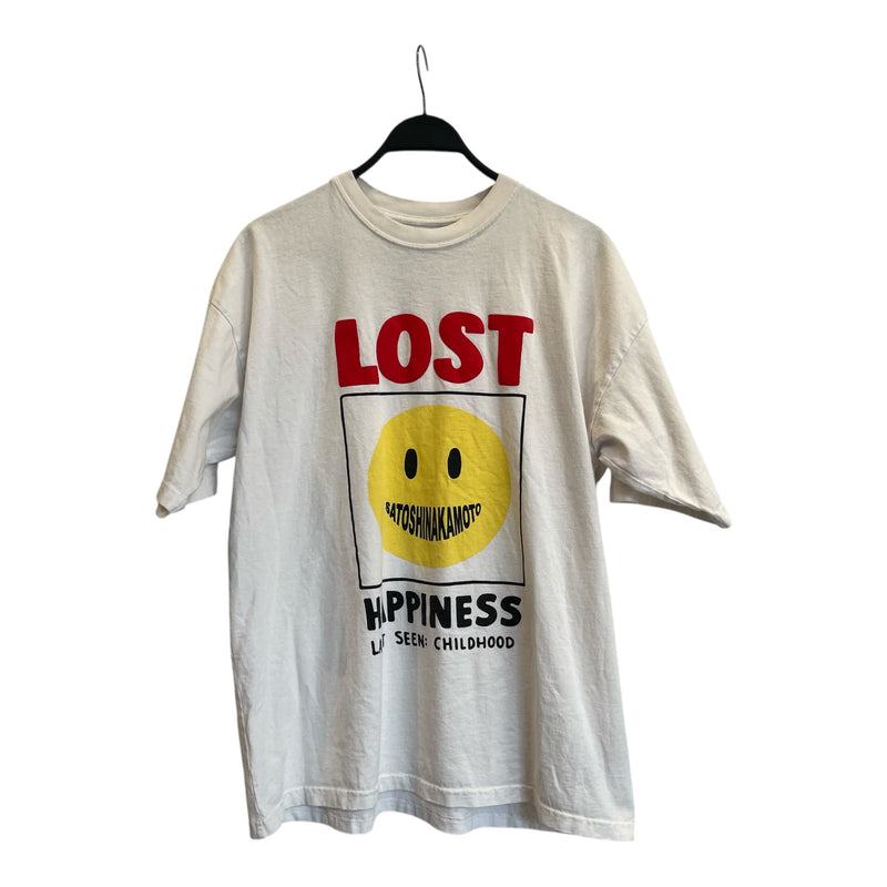 SATOSHI NAKAMOTO/T-Shirt/M/Cotton/WHT/Graphic/LOST HAPPINESS TEE