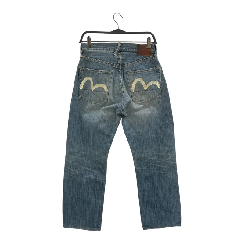 EVISU/Straight Pants/28/Denim/BLU/Button Fly/EVISU LIGHT BLUE WASH