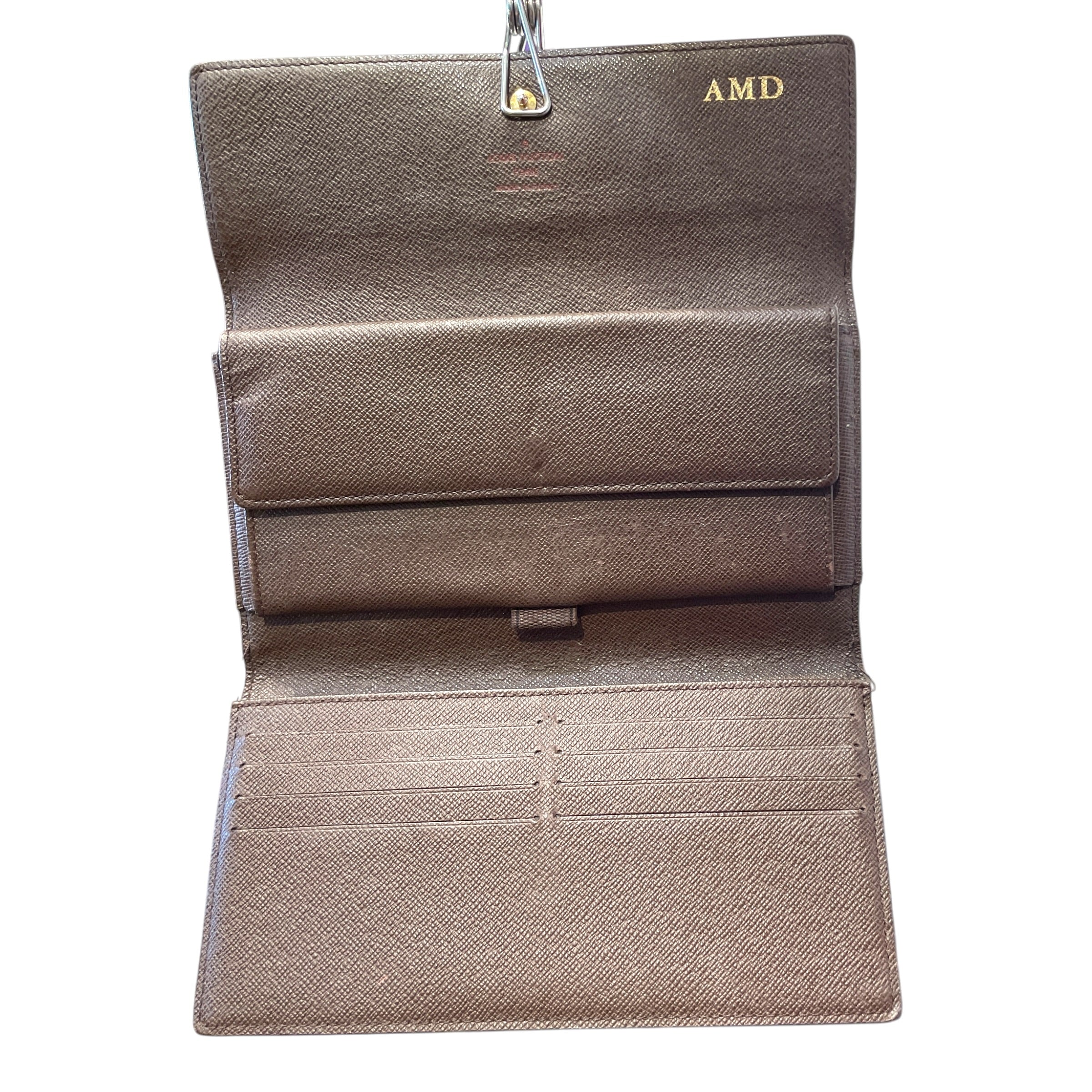 LOUIS VUITTON/Wallet/Monogram/Leather/BRW/L's/Damier Ebenne Sarah Wallet view 5
