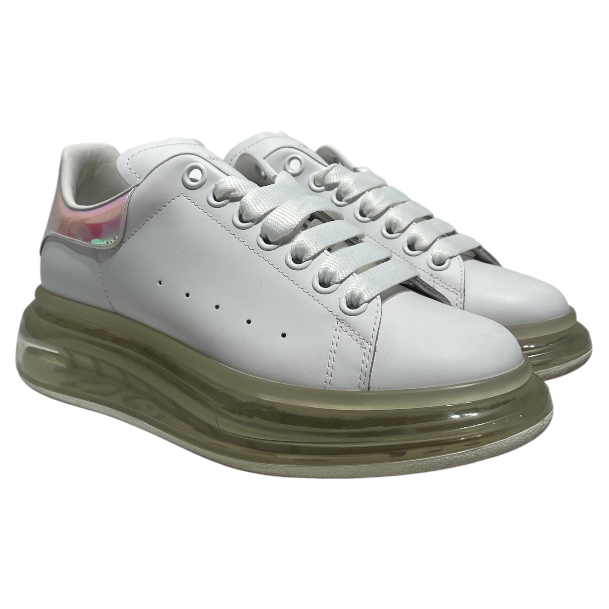 Alexander McQueen/Low-Sneakers/EU 39/Leather/WHT/transparent sole snakers view 1