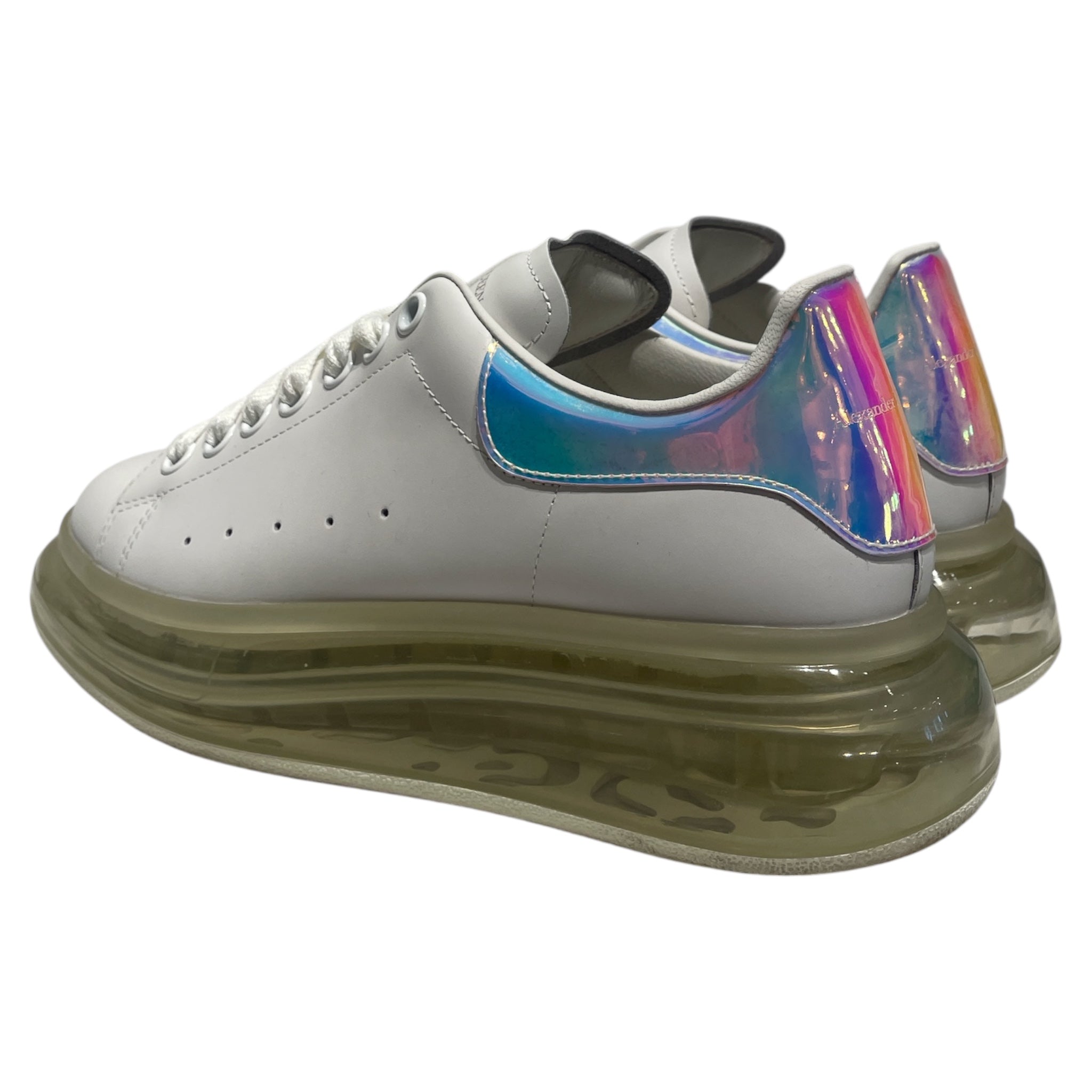 Alexander McQueen/Low-Sneakers/EU 39/Leather/WHT/transparent sole snakers view 2