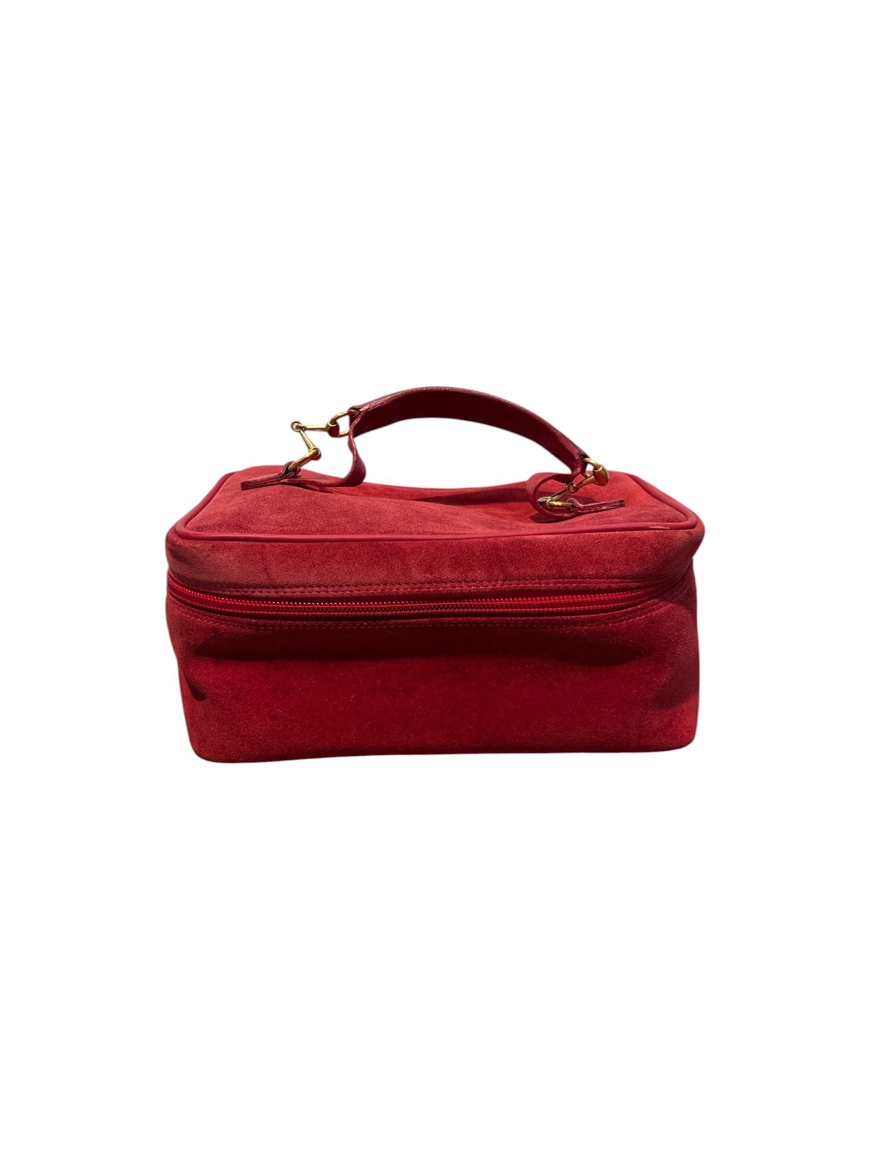 GUCCI/Bag/Suede/RED/VANITY TOP HANDLE BAG view 1