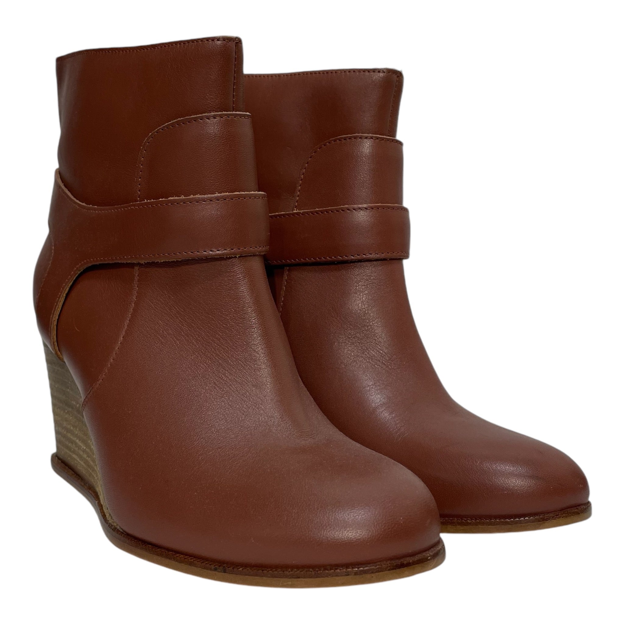 Maison Margiela/MM6/Bootss/EU 38/Leather/BRW/WOOD HEEL view 1
