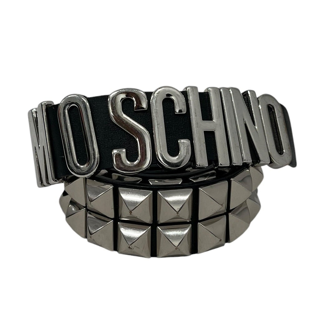 MOSCHINO/Belt/Leather/BLK/L's/LARGE PYRAMID STUDDED view 1