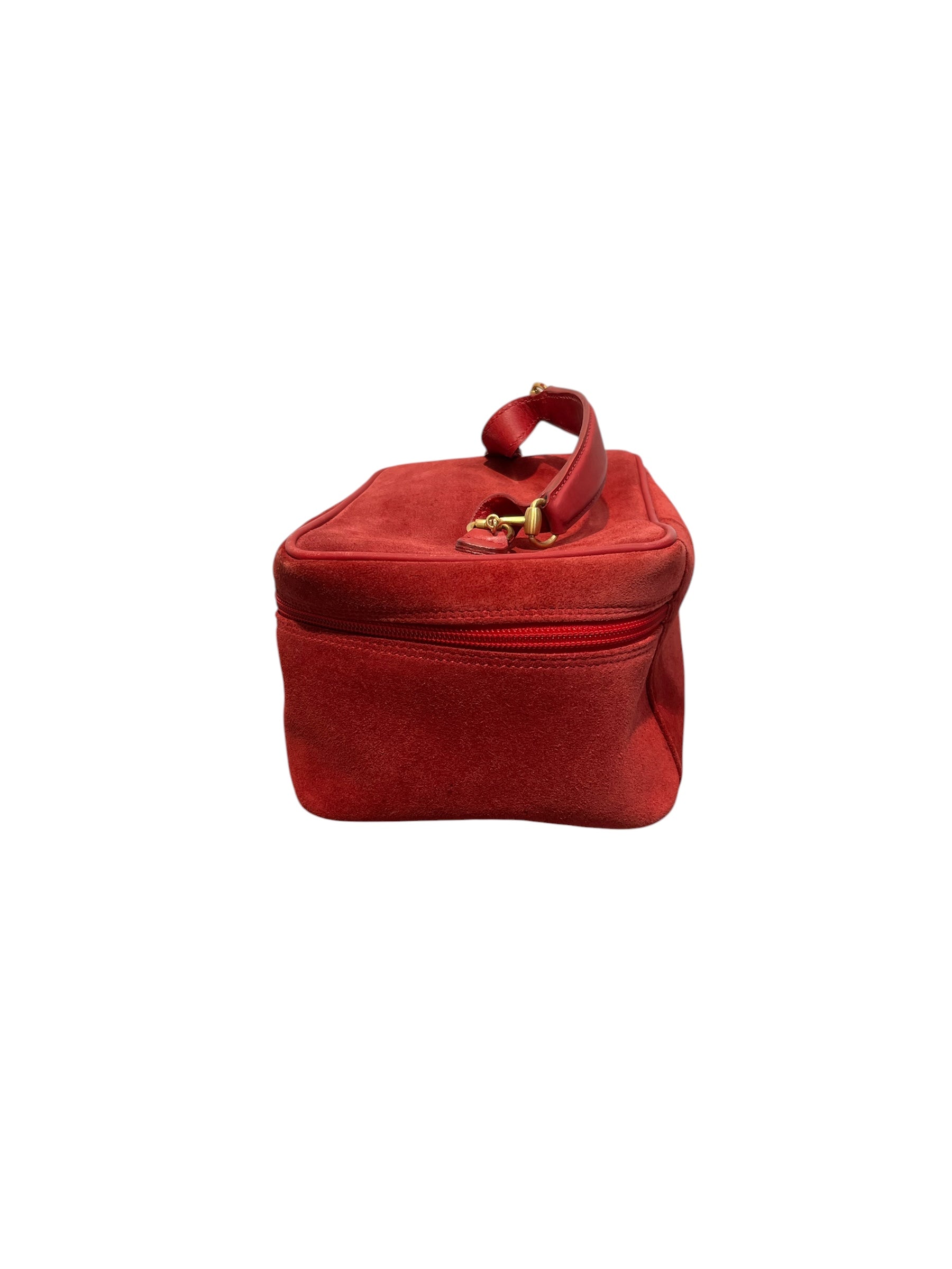 GUCCI/Bag/Suede/RED/VANITY TOP HANDLE BAG view 2