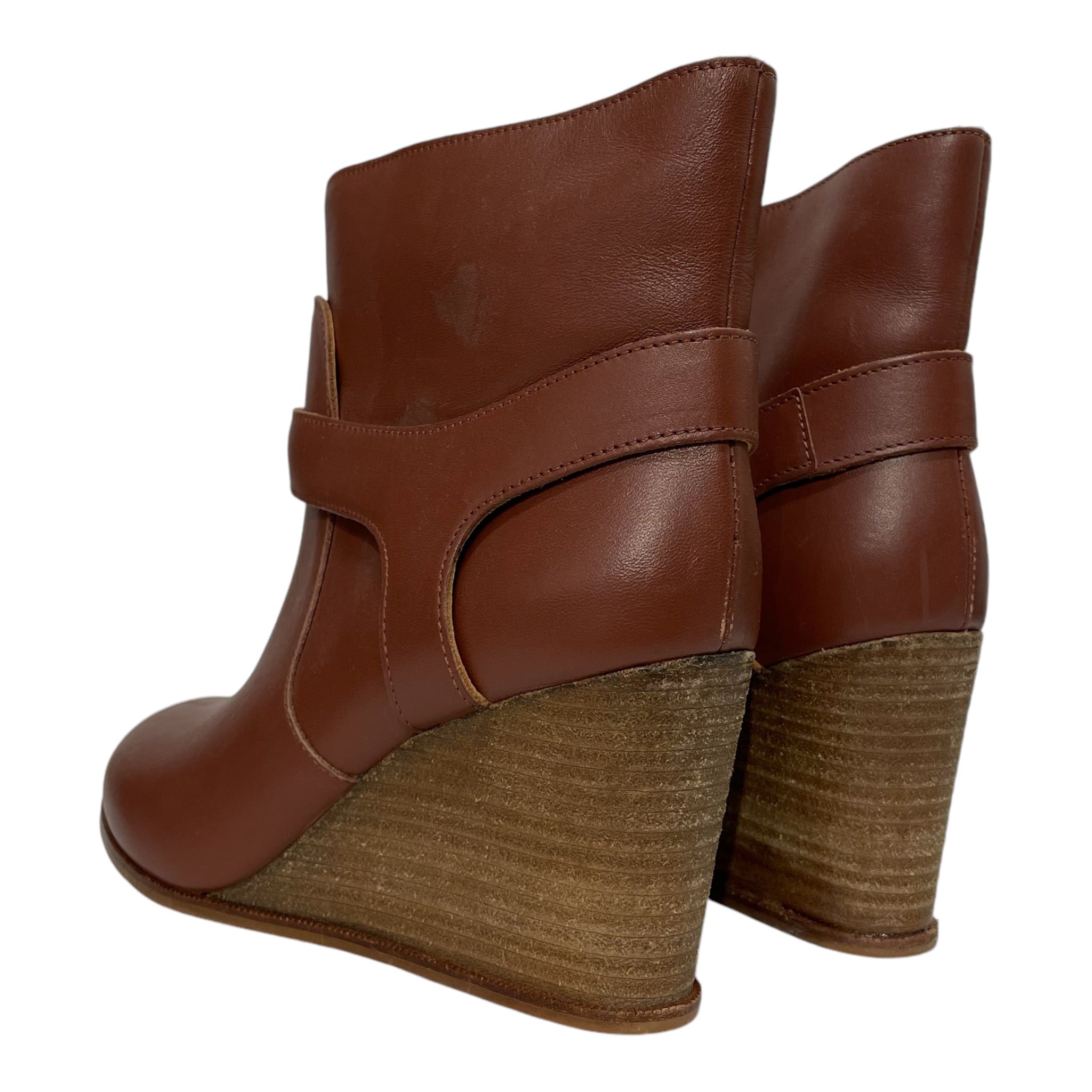Maison Margiela/MM6/Bootss/EU 38/Leather/BRW/WOOD HEEL view 2