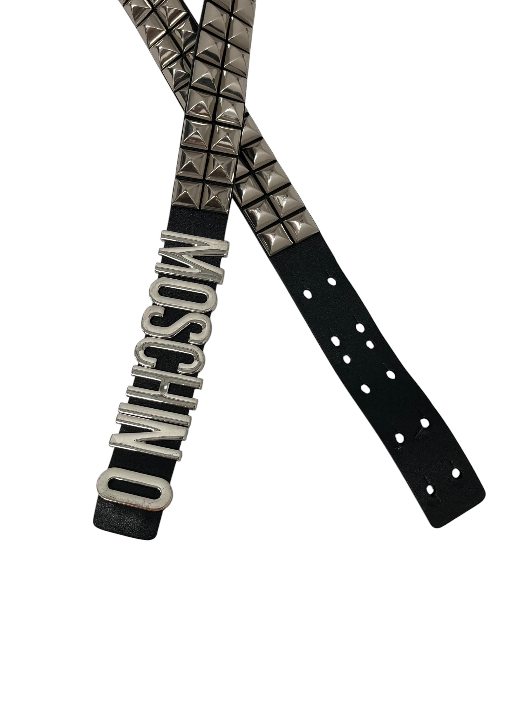 MOSCHINO/Belt/Leather/BLK/L's/LARGE PYRAMID STUDDED view 2