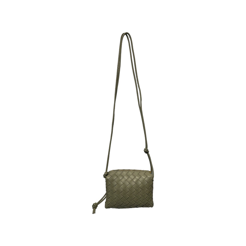 BOTTEGA VENETA/Cross Body Bag/Leather/GRN/Mini Loop