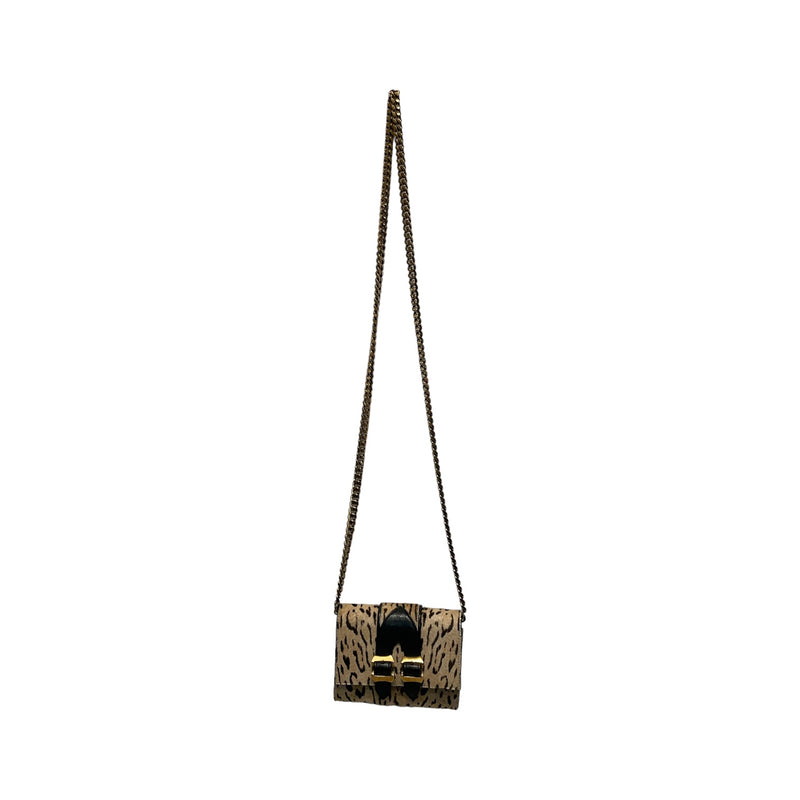 SAINT LAURENT/Cross Body Bag/Leopard/Leather/BEG/