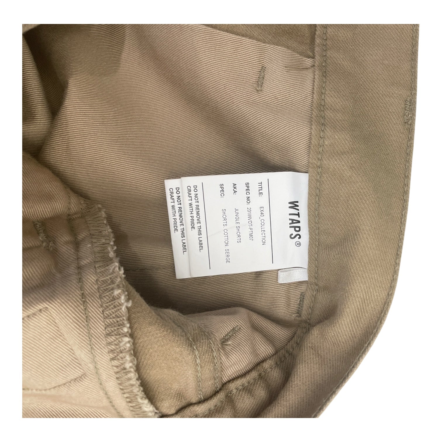w)taps/Shorts/2/Beige/Cotton/201wvdt-ptm07 view 4