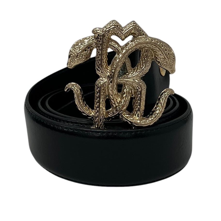 roberto cavalli/Belt/Leather/BLK/L's/GOLDEN CREST LOGO view 1