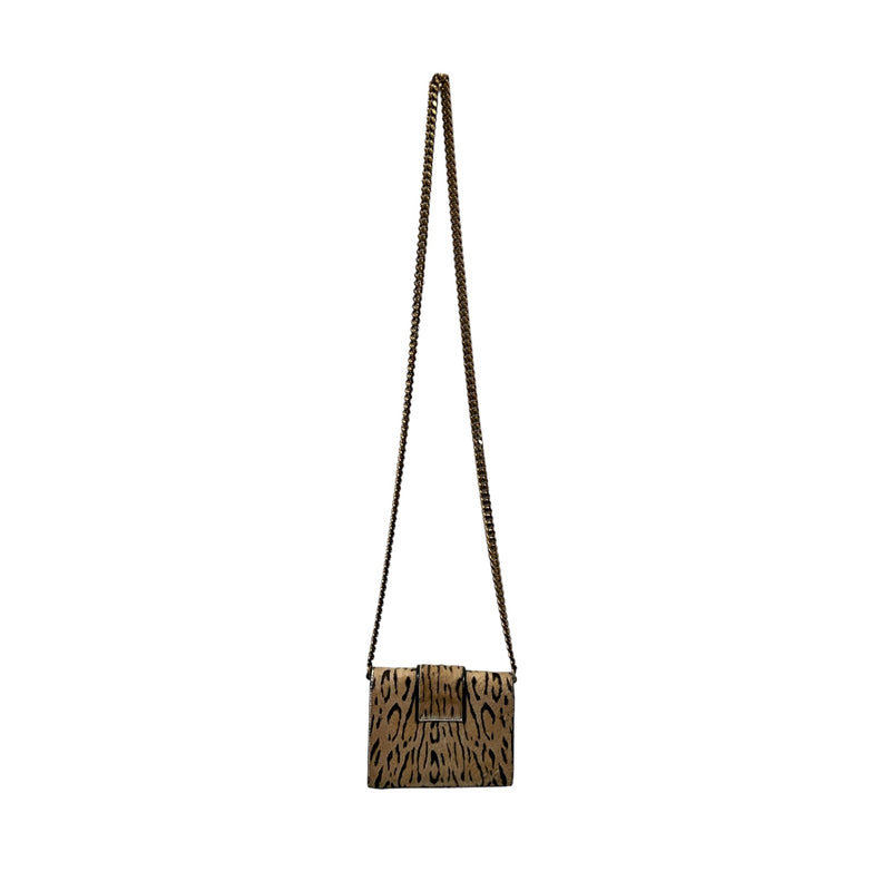SAINT LAURENT/Cross Body Bag/Leopard/Leather/BEG/