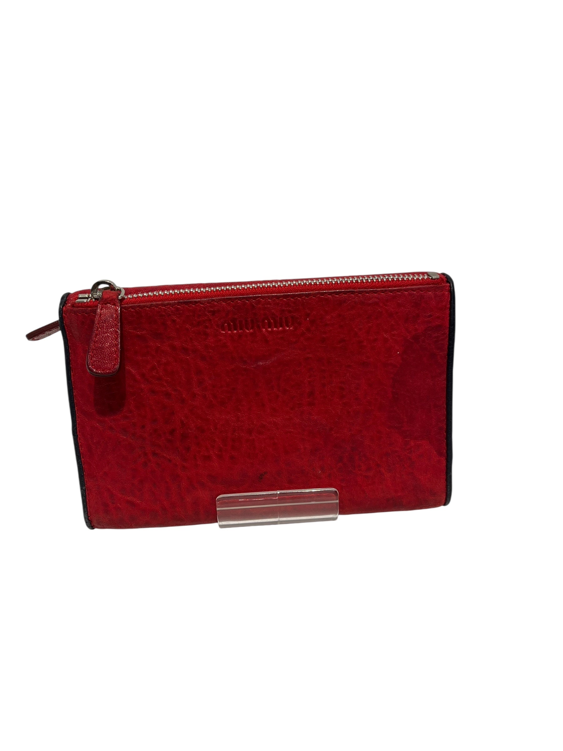 MIU MIU/Bifold Wallet/OS/Leather/RED/ view 2