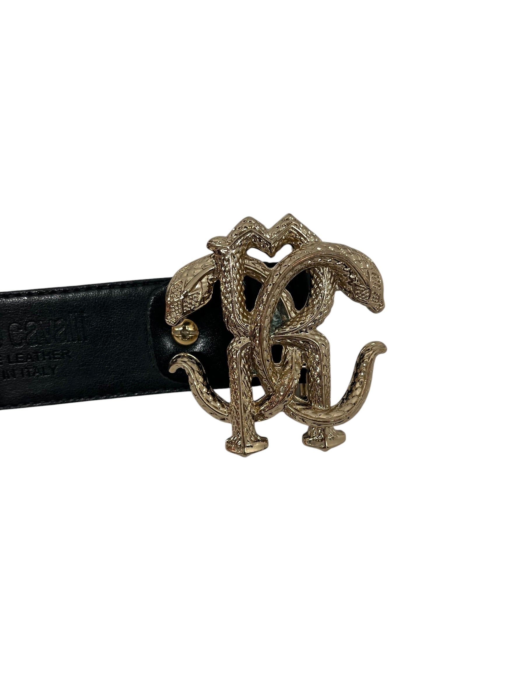 roberto cavalli/Belt/Leather/BLK/L's/GOLDEN CREST LOGO view 3
