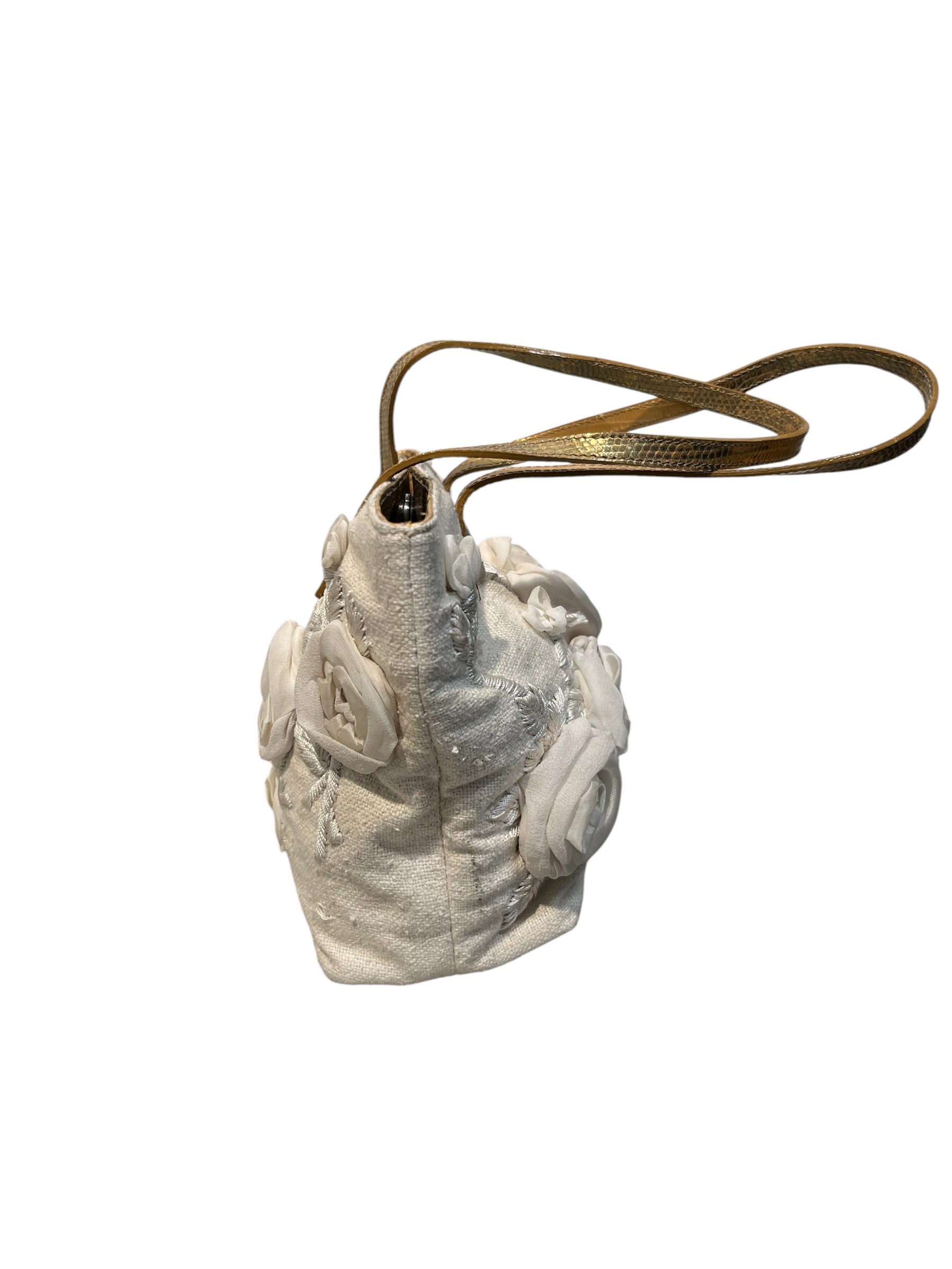 VALENTINO GARAVANI/Clutch Bag/Cotton/WHT/ view 2