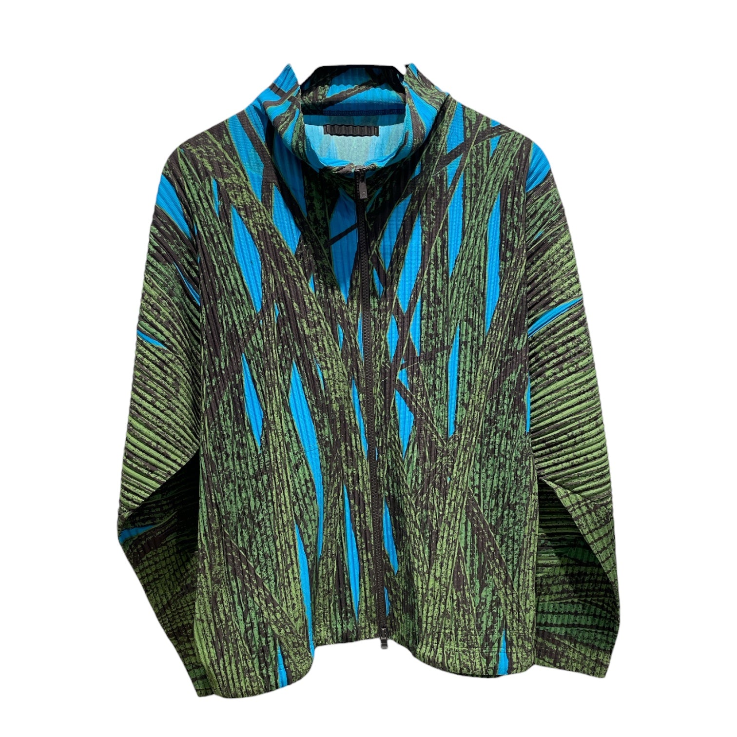 HOMME PLISSE ISSEY MIYAKE/LS Blouse/2/Cotton/GRN/ZIP UP ISSEY view 1